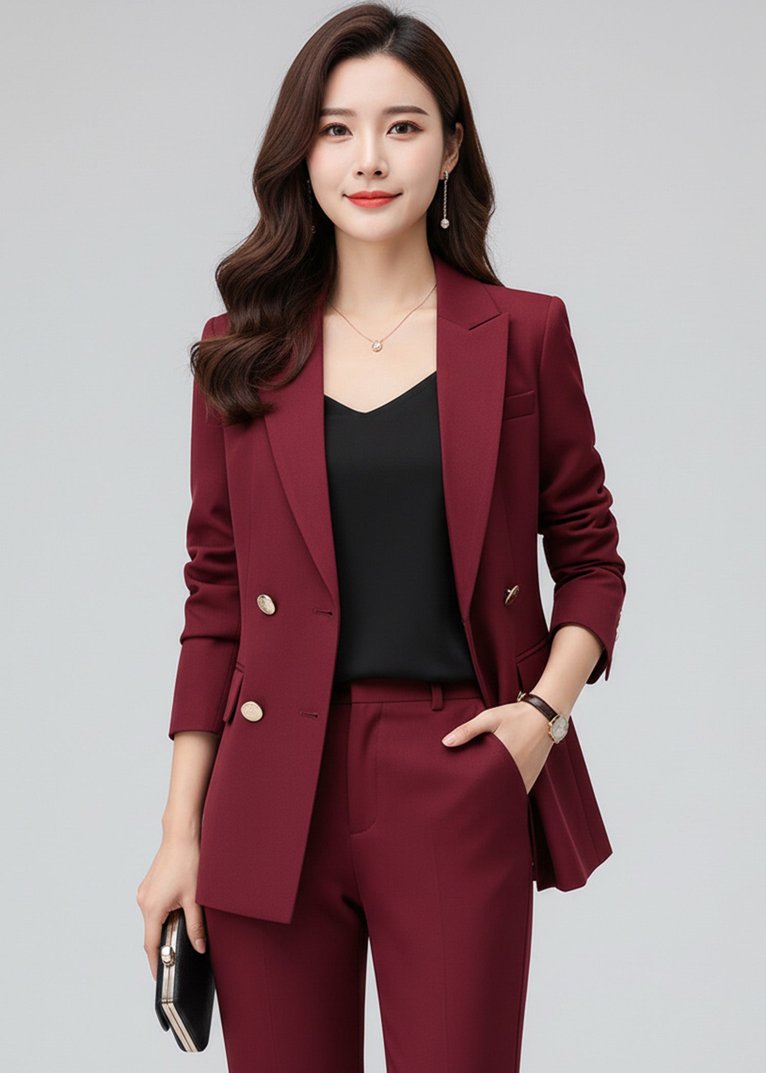 Maroon Double Breasted Suit