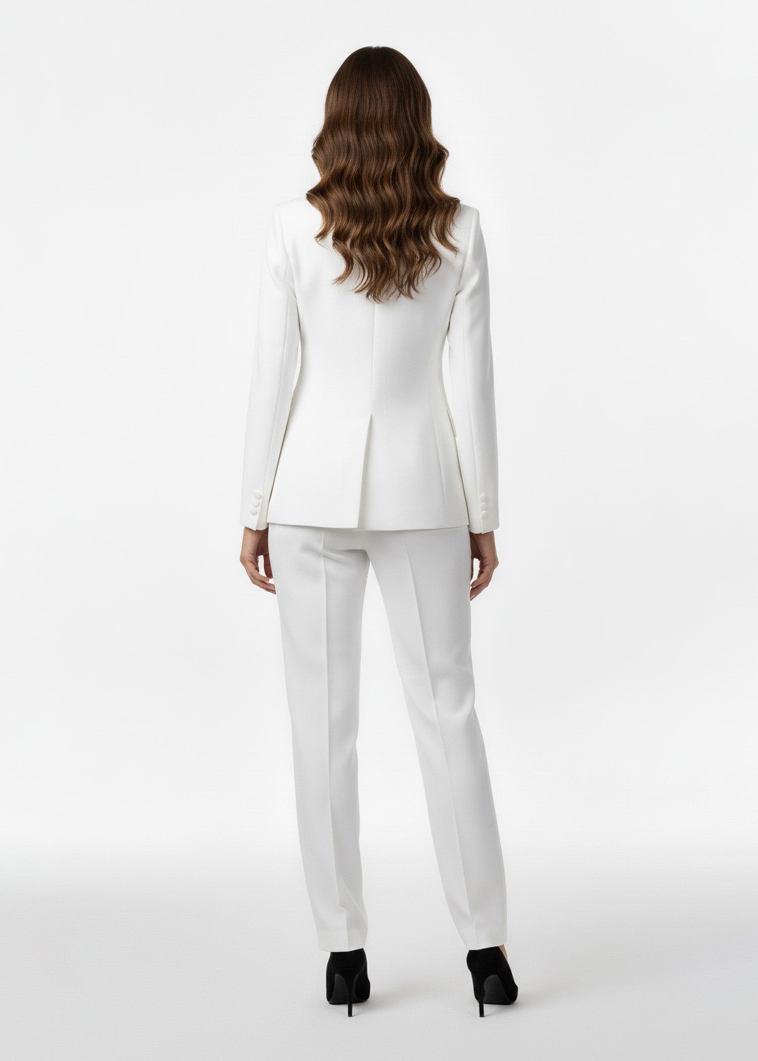 Women White Tuxedo with Peak Lapel