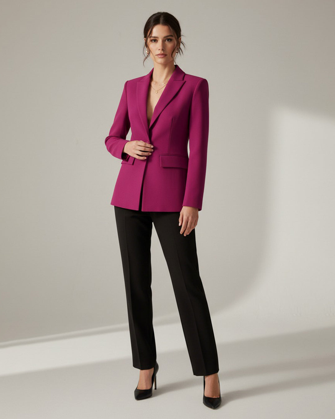 Magenta Single-Button Blazer