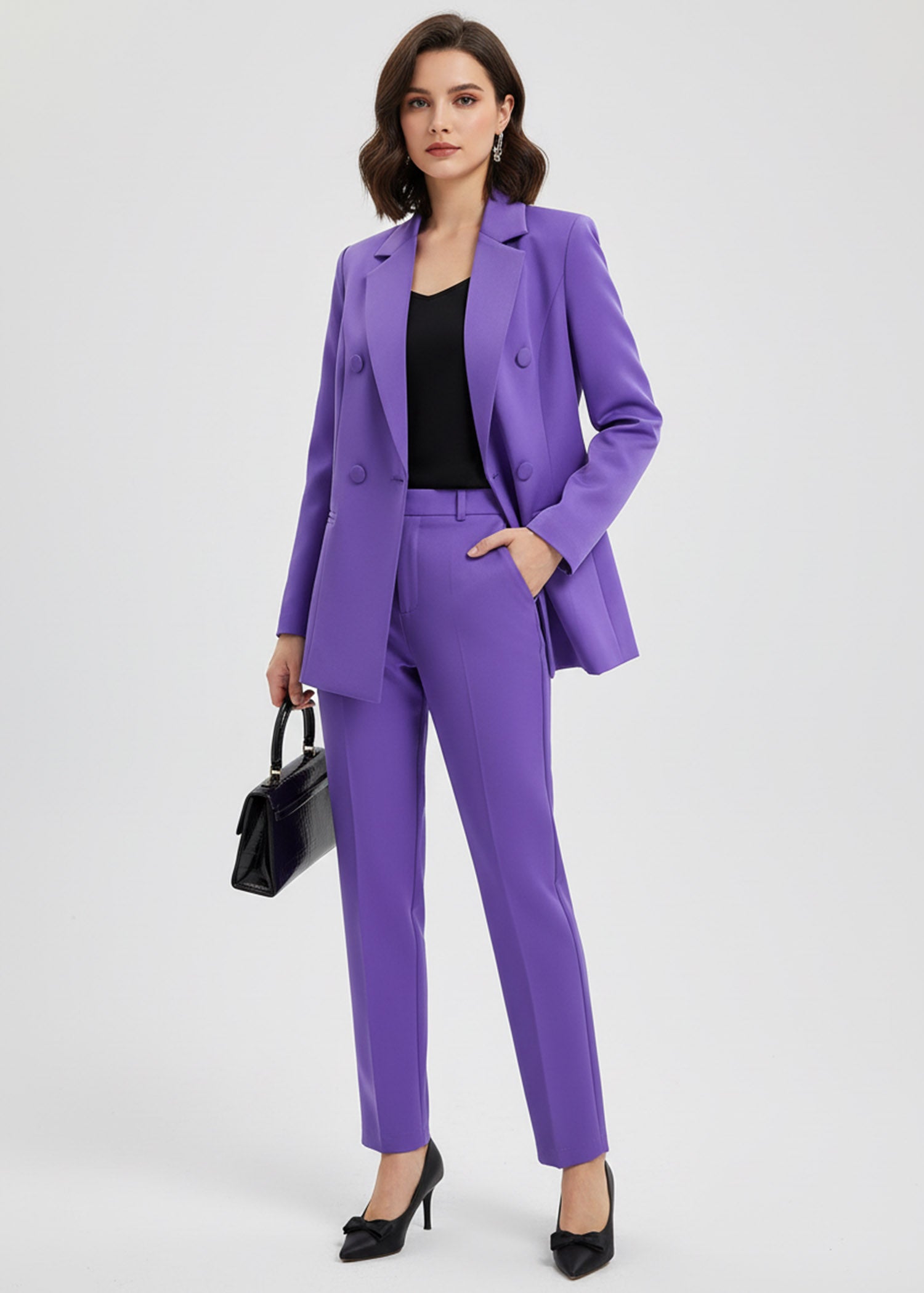 Violet Double Breasted Suit