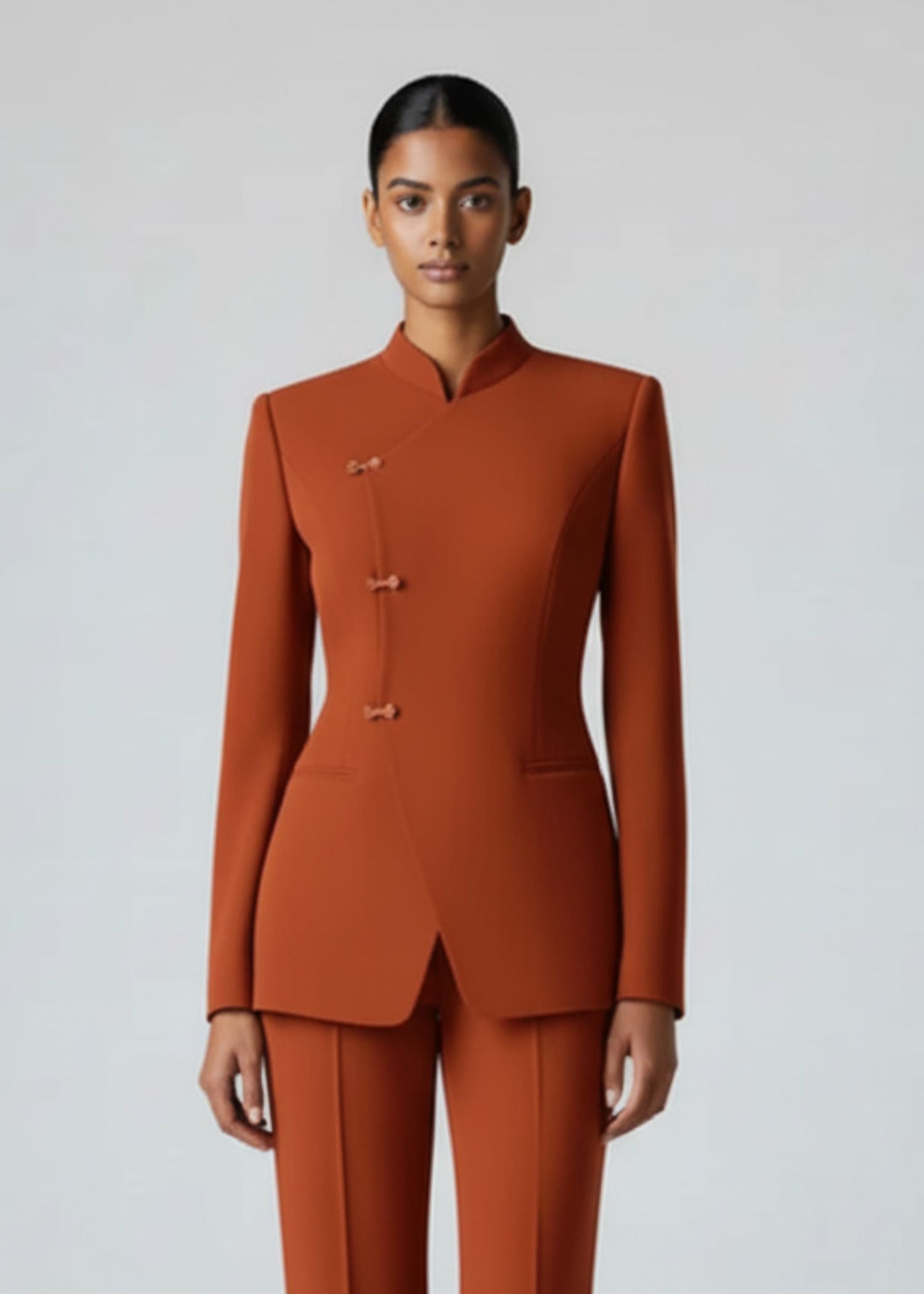 Women Rust Orange Suit