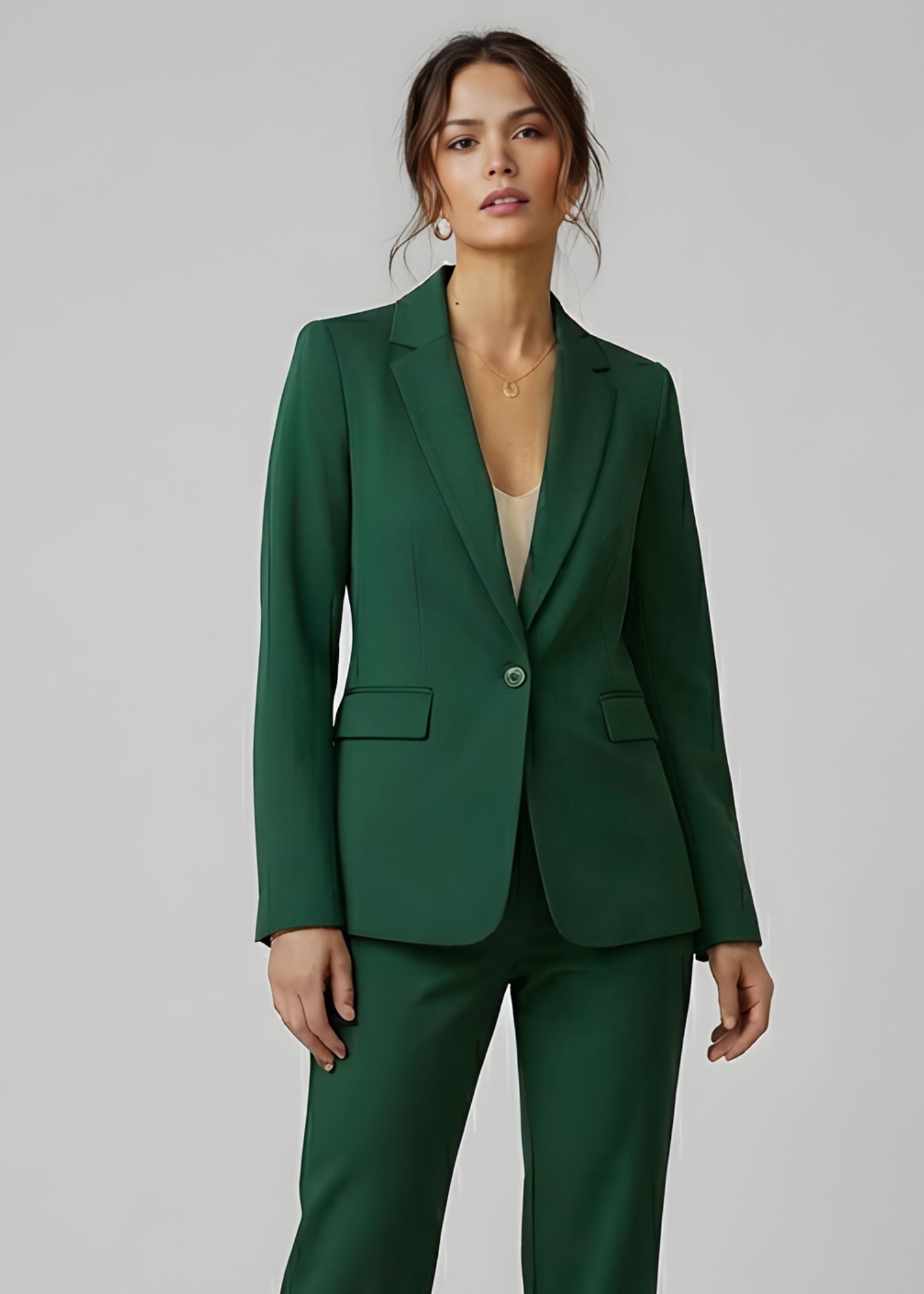 Notch Lapel Suit in Bottle Green