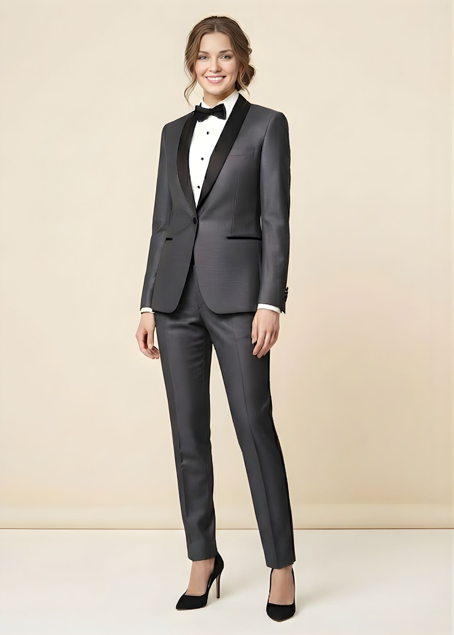 Charcoal Tuxedo With Shawl Lapel