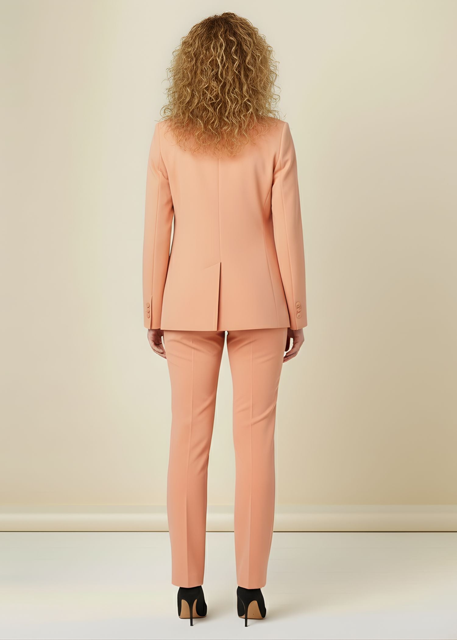 Peach Suit with Notch Lapel