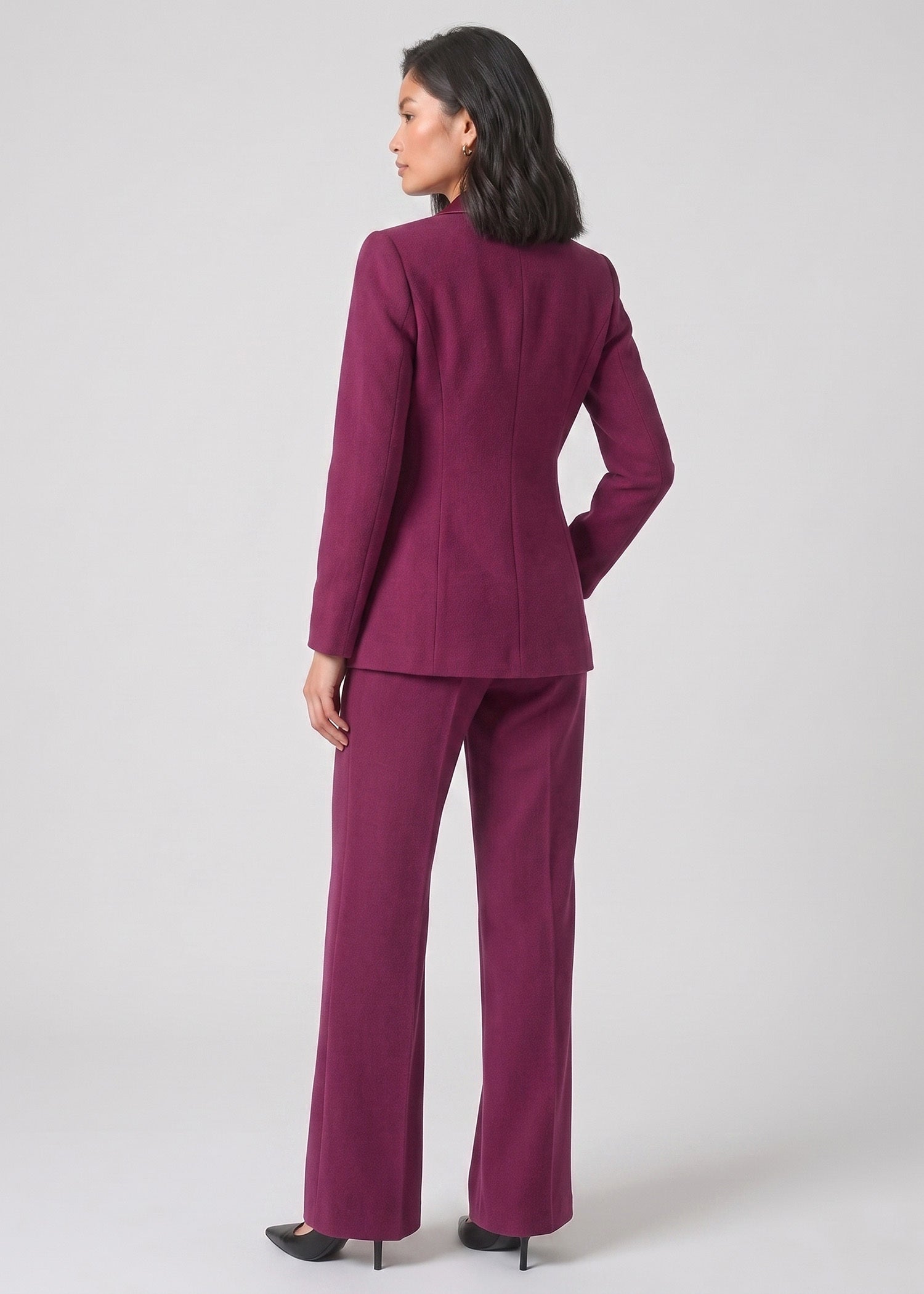 Asymmetric Front Tuxedo in Mulberry