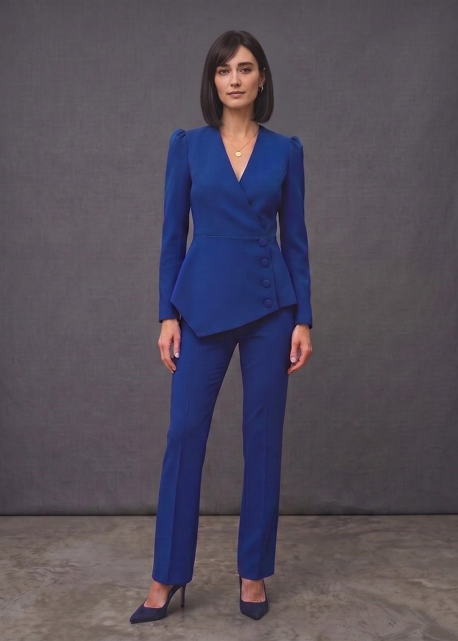 Asymmetric Wrap Style Suit