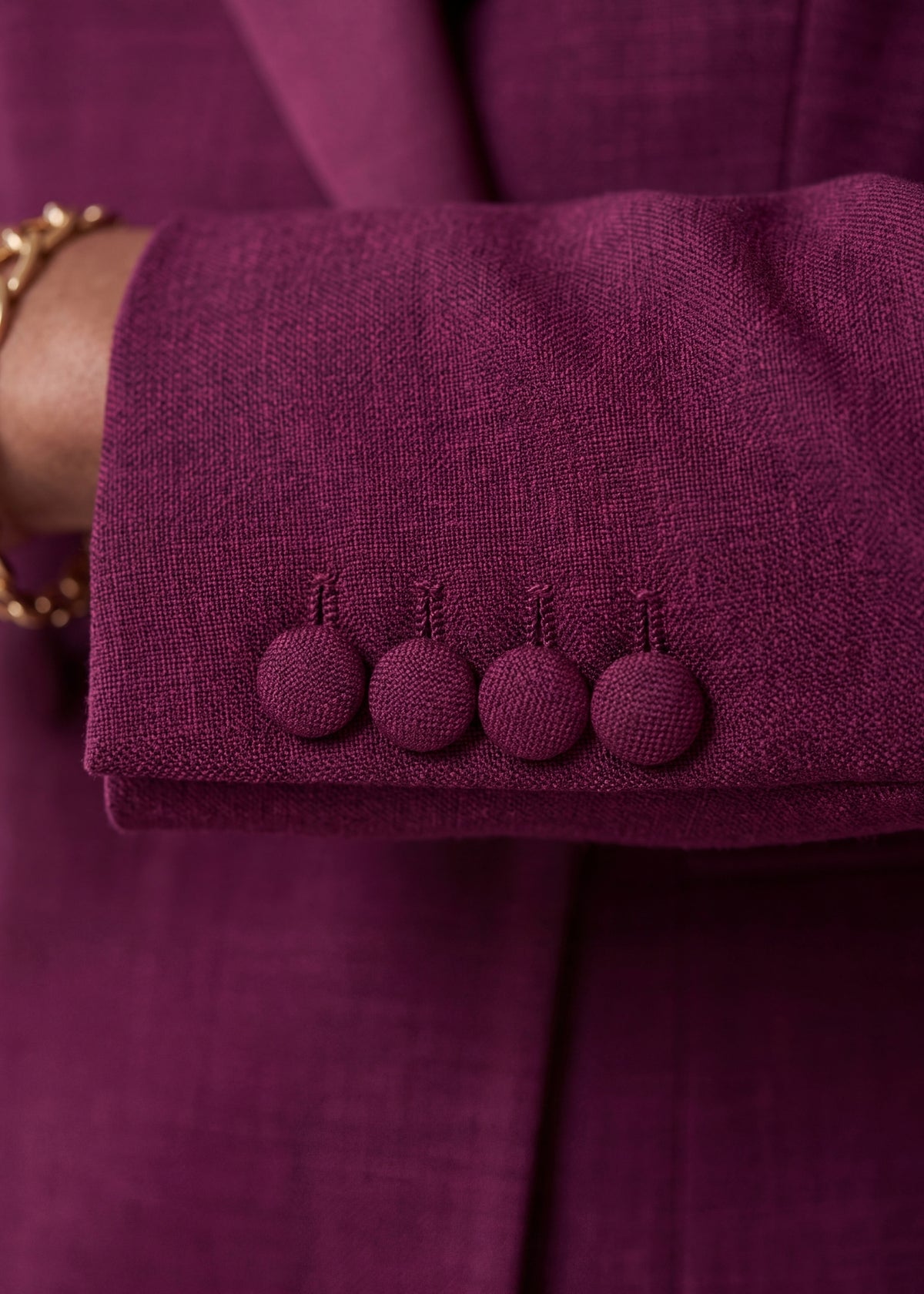 Luxury Asymmetric Front Tuxedo in Mulberry
