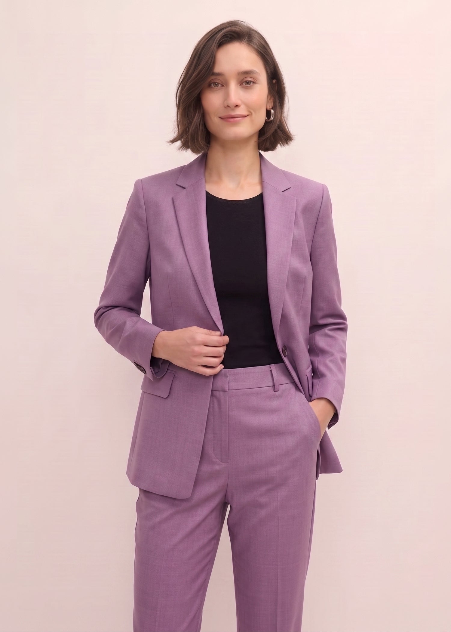 Aubergine Notch Lapel Two Piece Suit