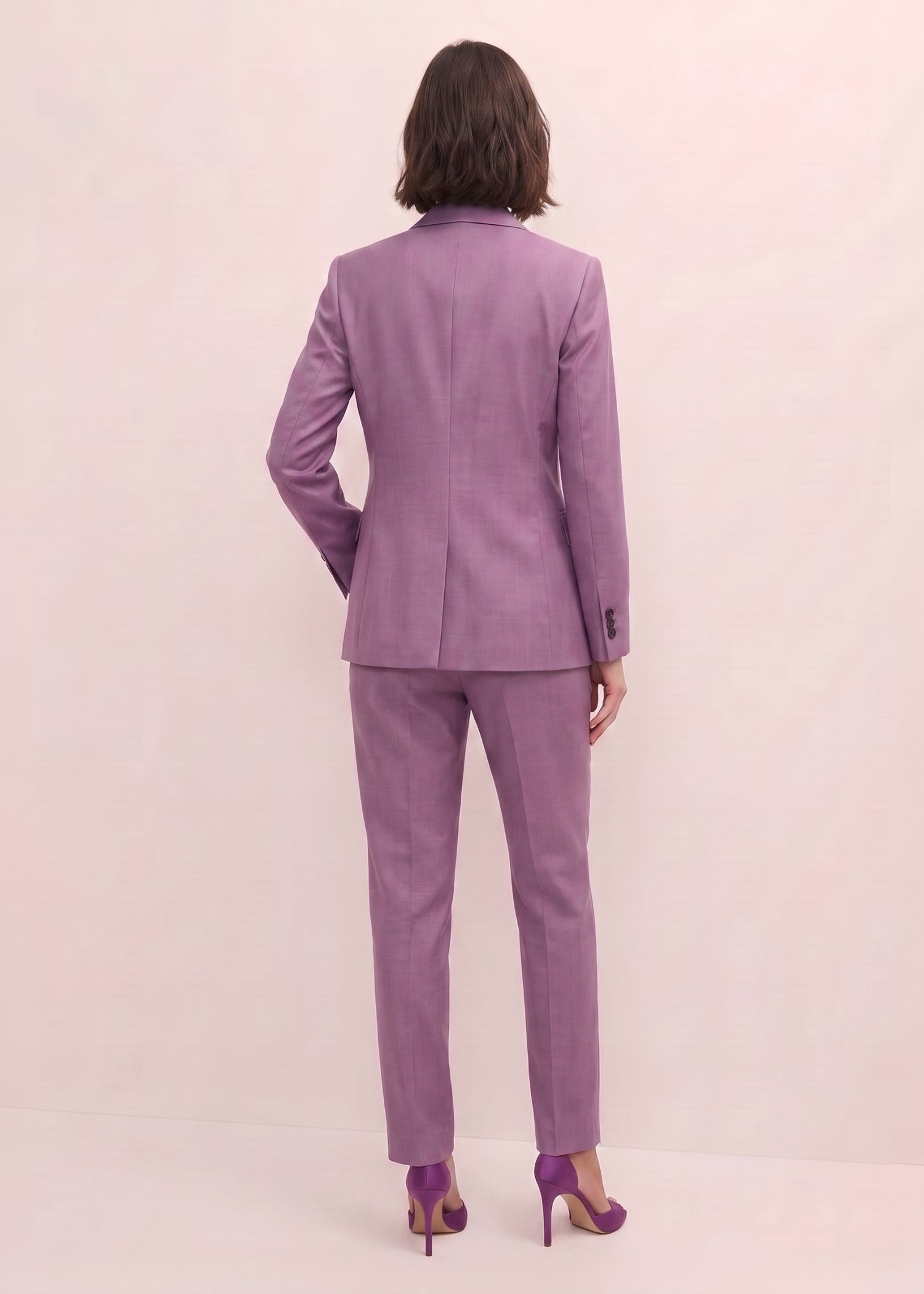 Aubergine Notch Lapel Two Piece Suit