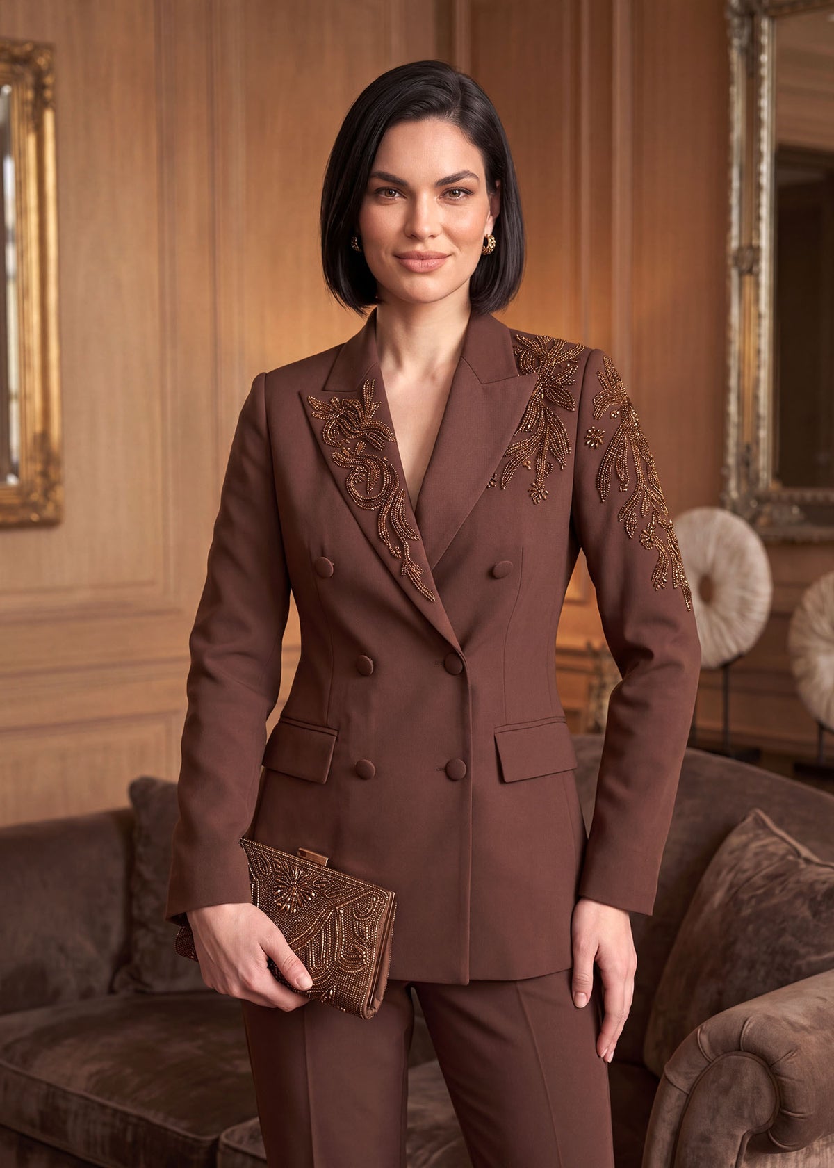 Seraphine Embellished Double Breasted Tuxedo for Women