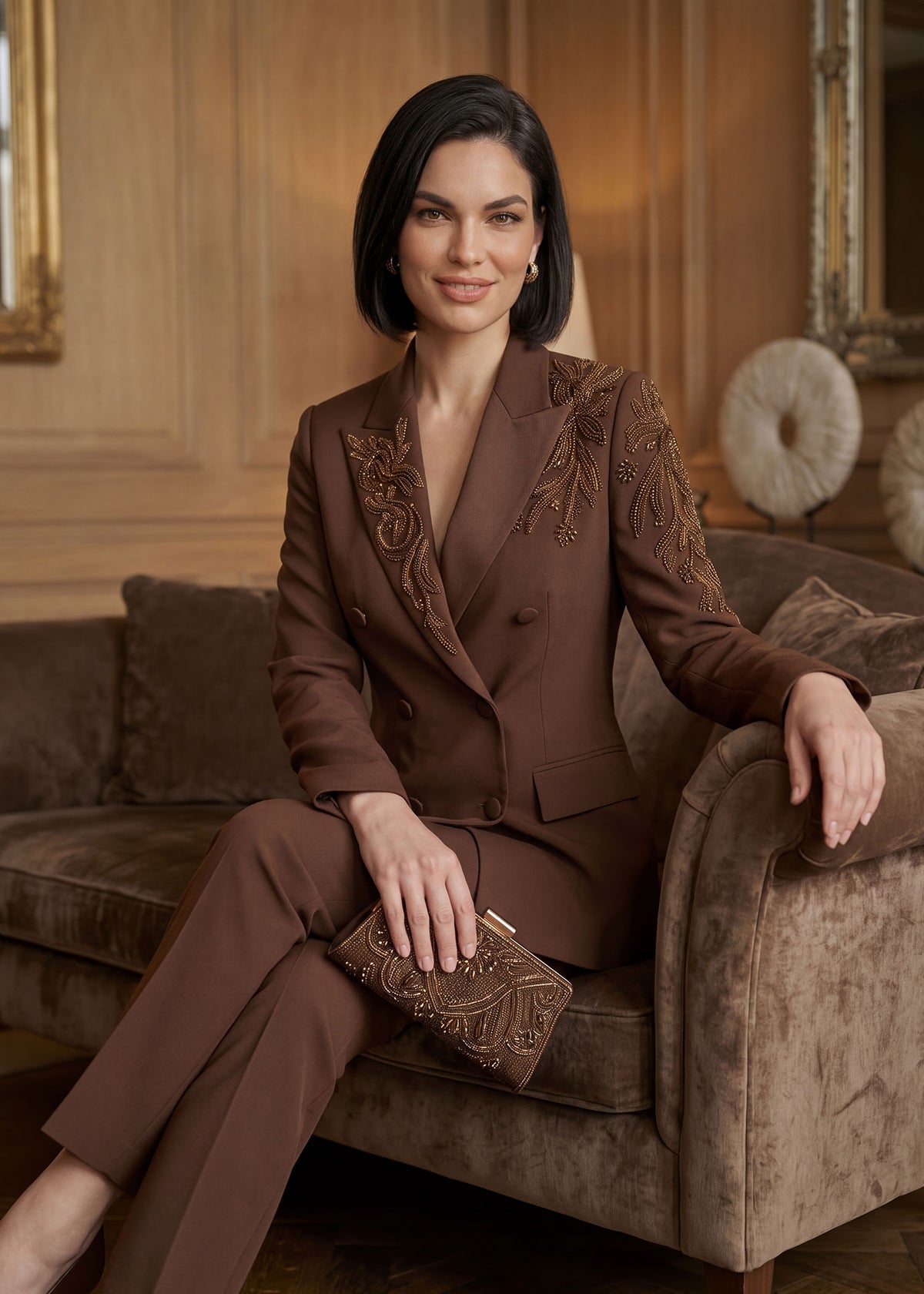 Seraphine Embellished Double Breasted Tuxedo for Women