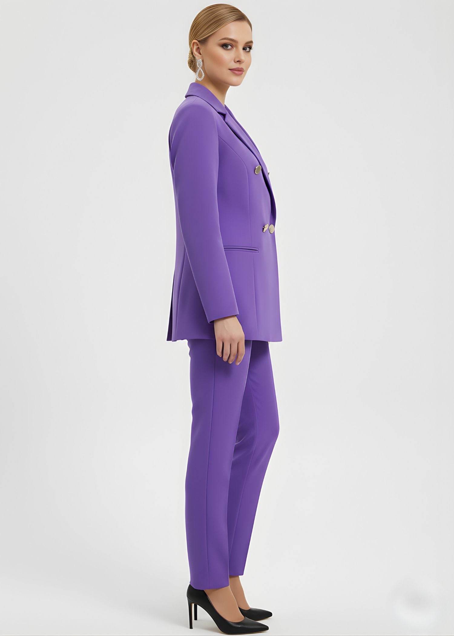 Averly notch lapel double breasted suit 