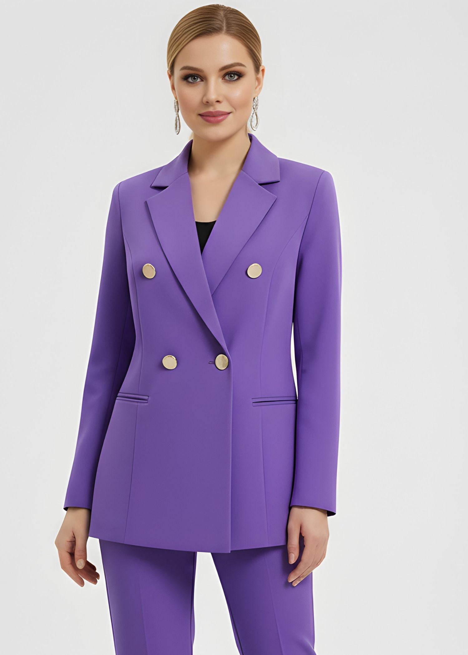 Averly notch lapel double breasted suit 