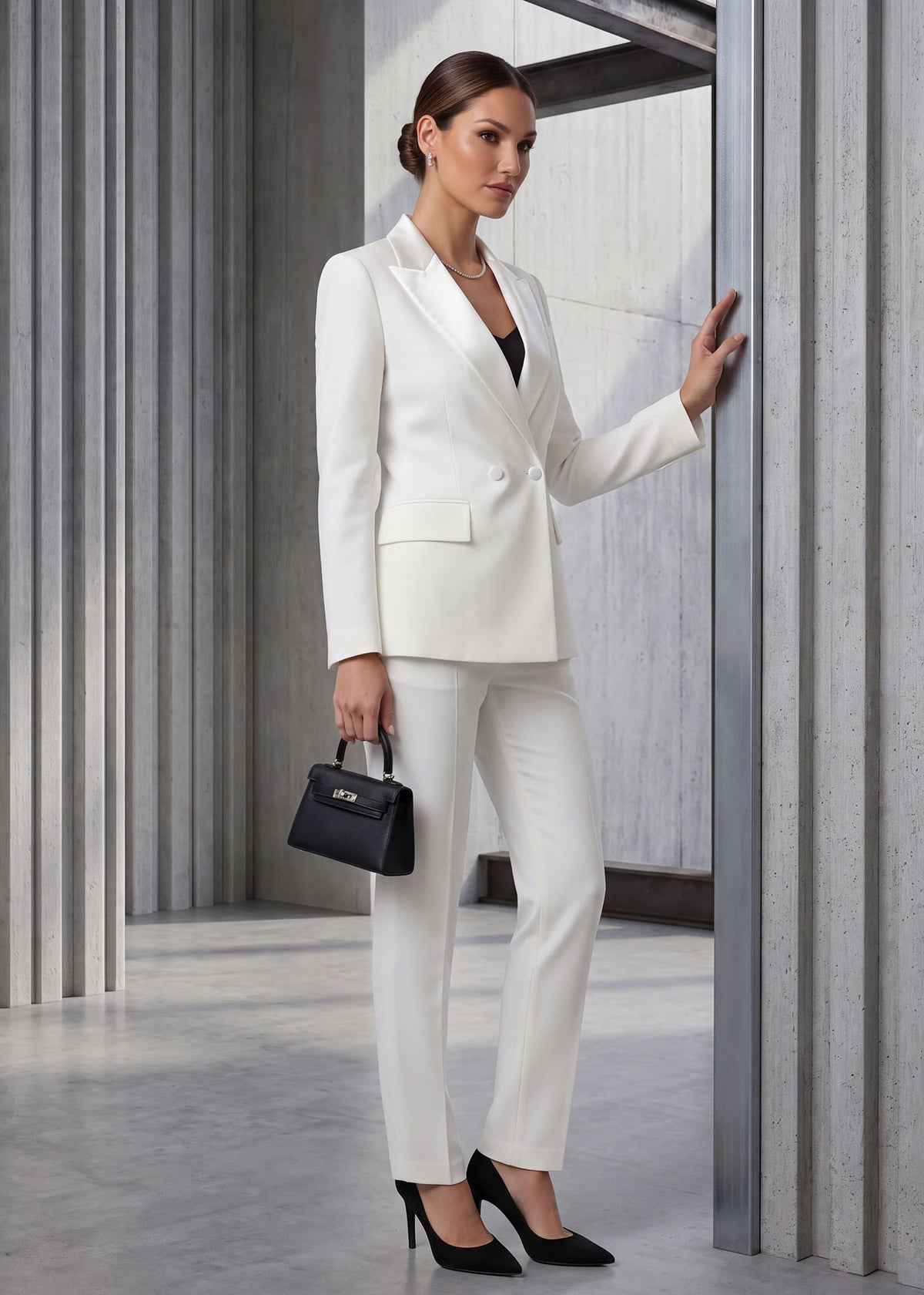 Banff White Wide Peak Lapel Tuxedo