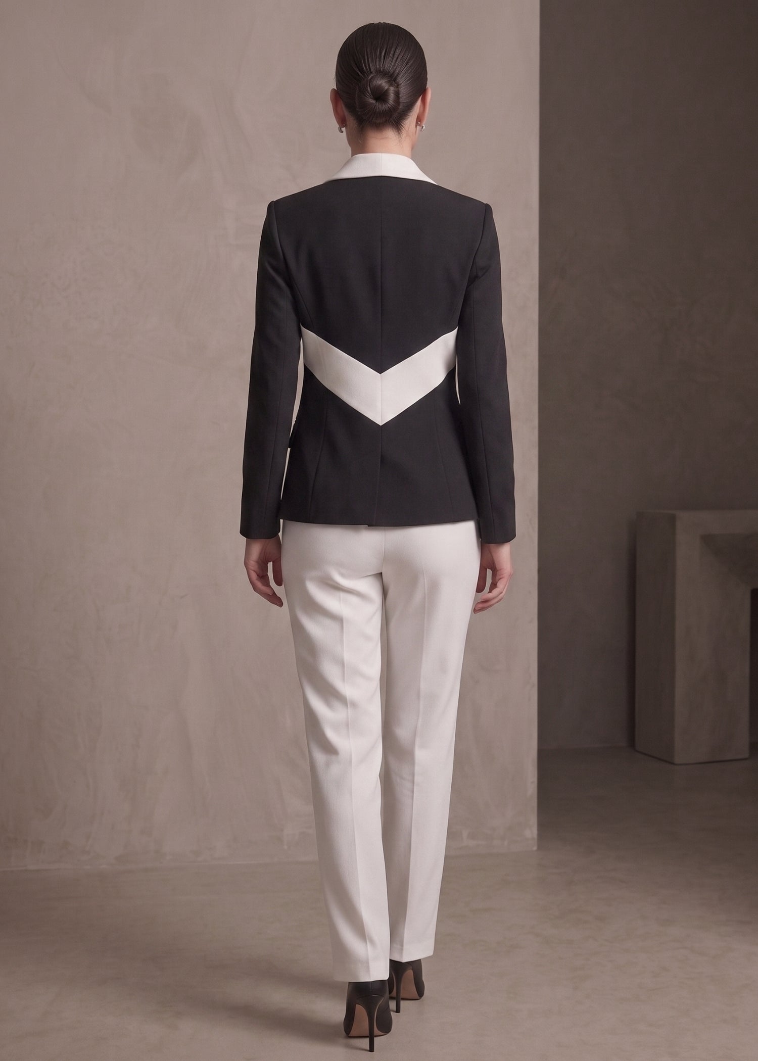 Black Shawl Collar Blazer for Female
