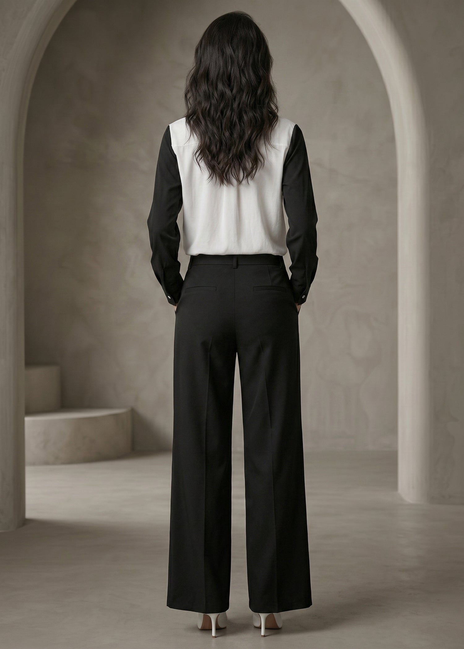 Black and White Color Block Shirt