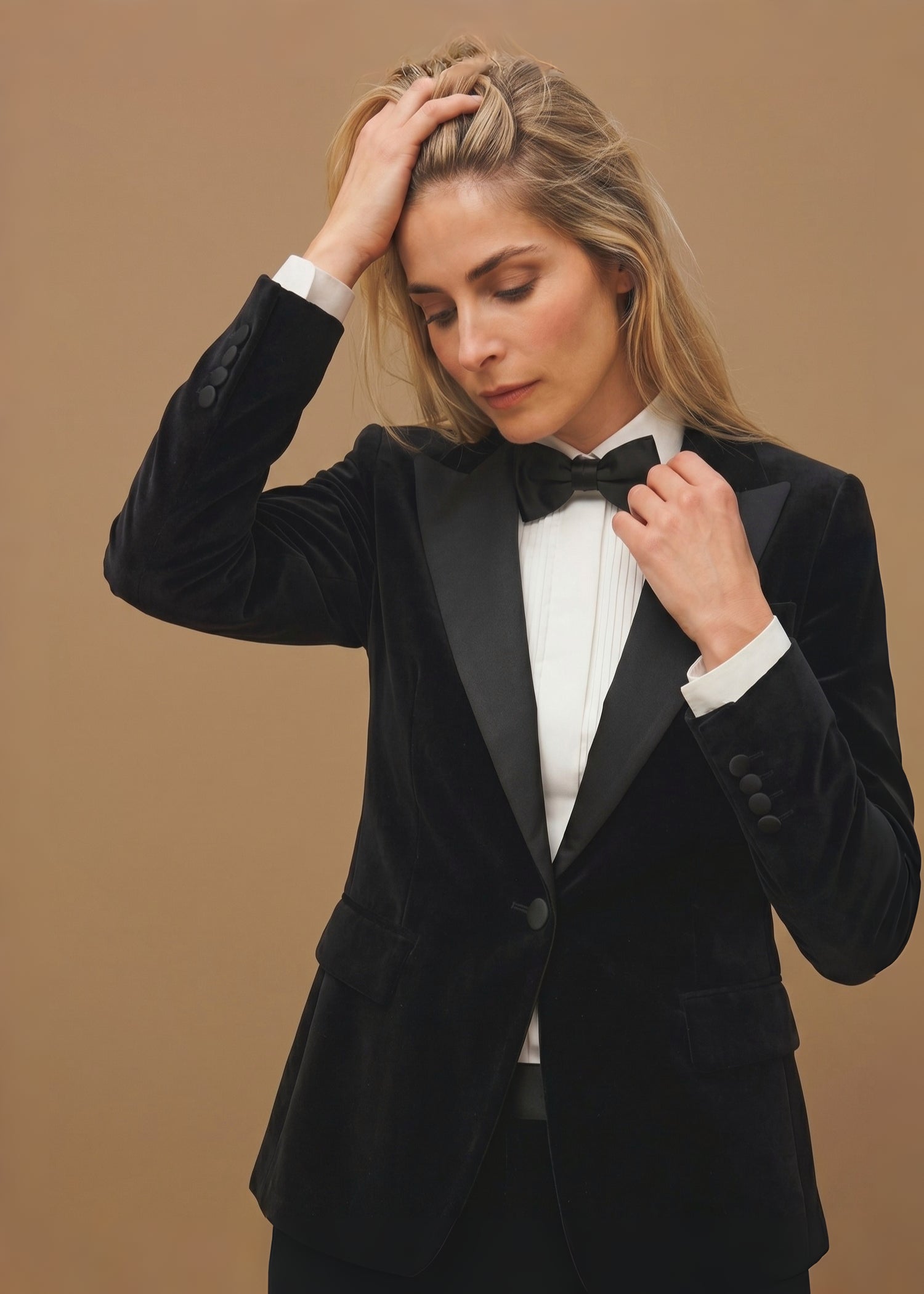Black velvet tuxedo for ladies