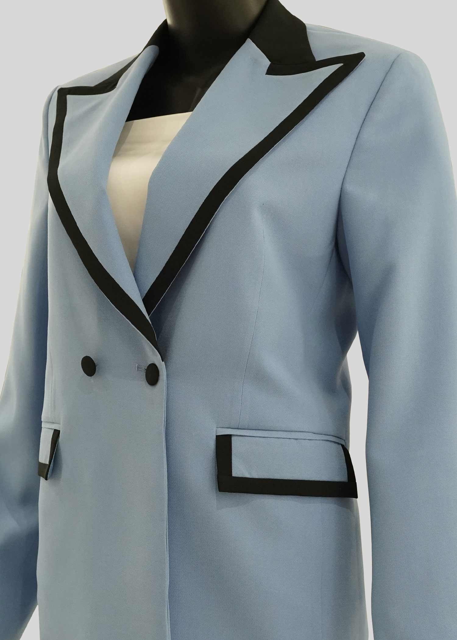 Bluish Grey 2 Piece Tuxedo Suit for Women