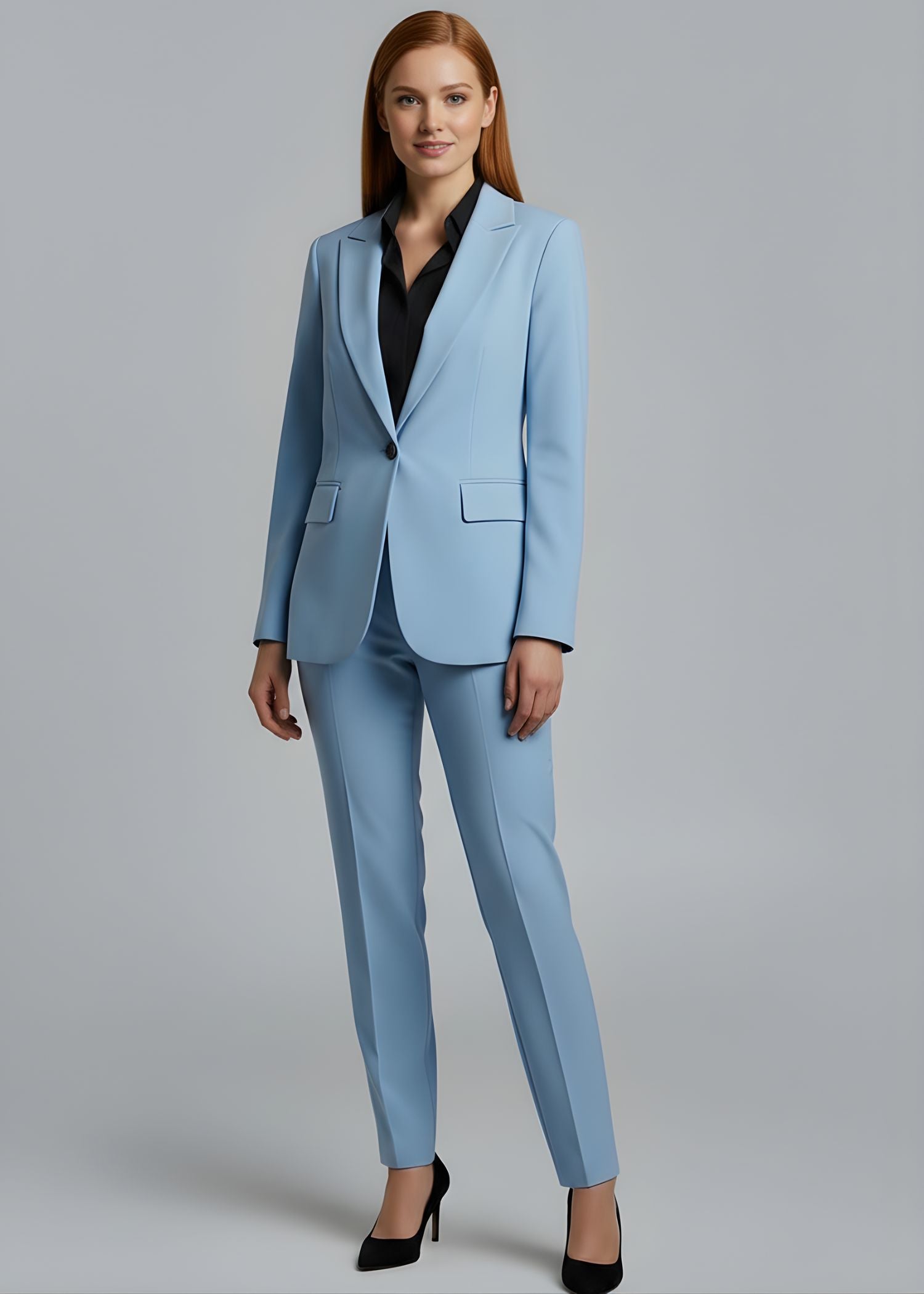 Borneo Notch Lapel Suit in Sky Blue 