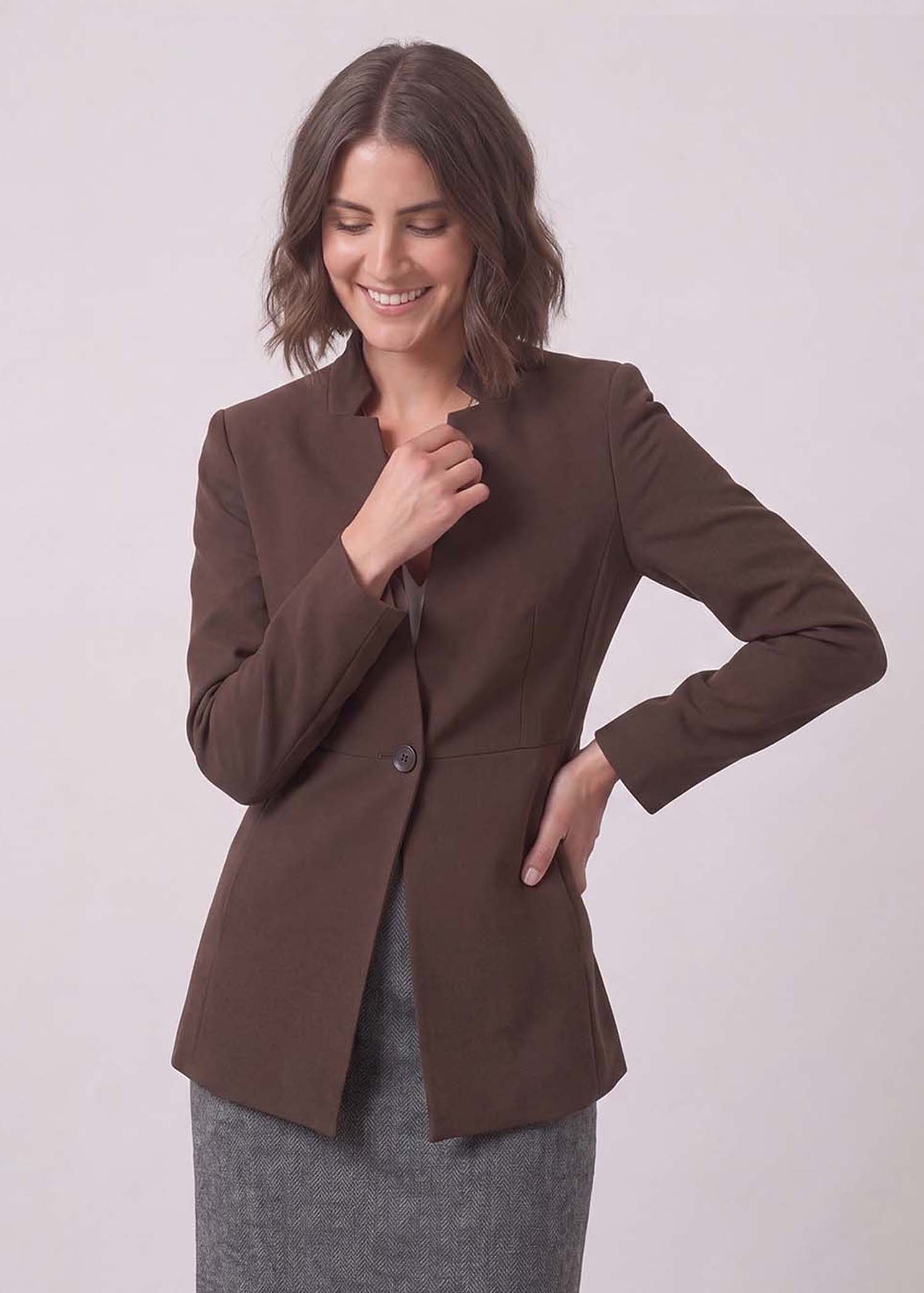 Brown longline Blazer