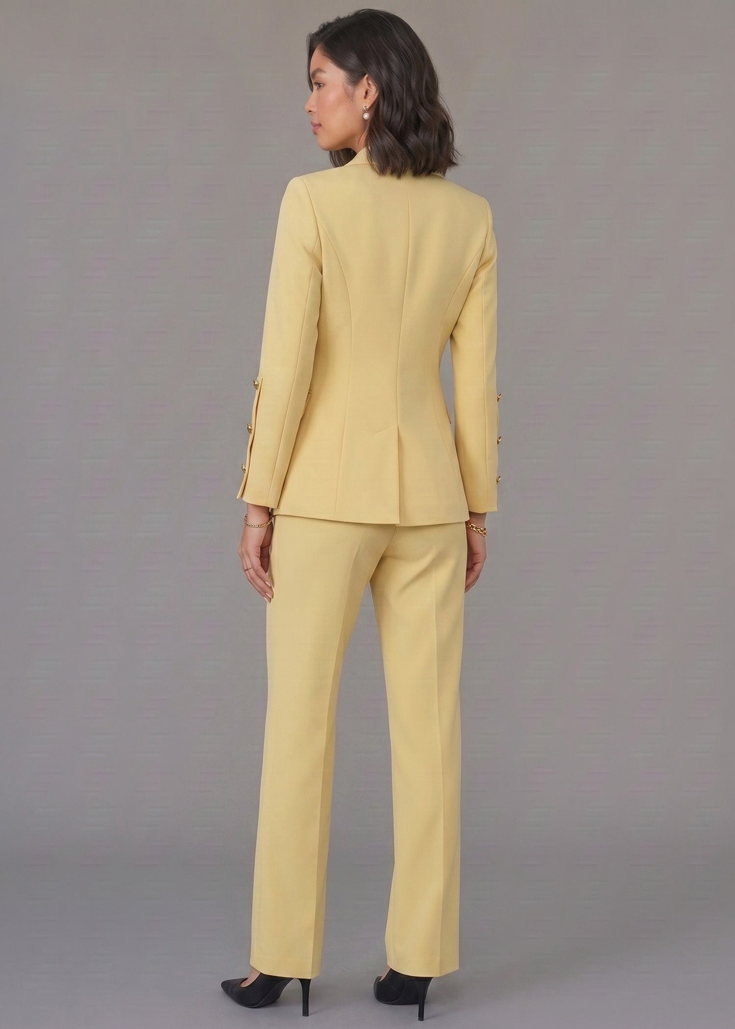Business Wear Suit in Pastel Yellow
