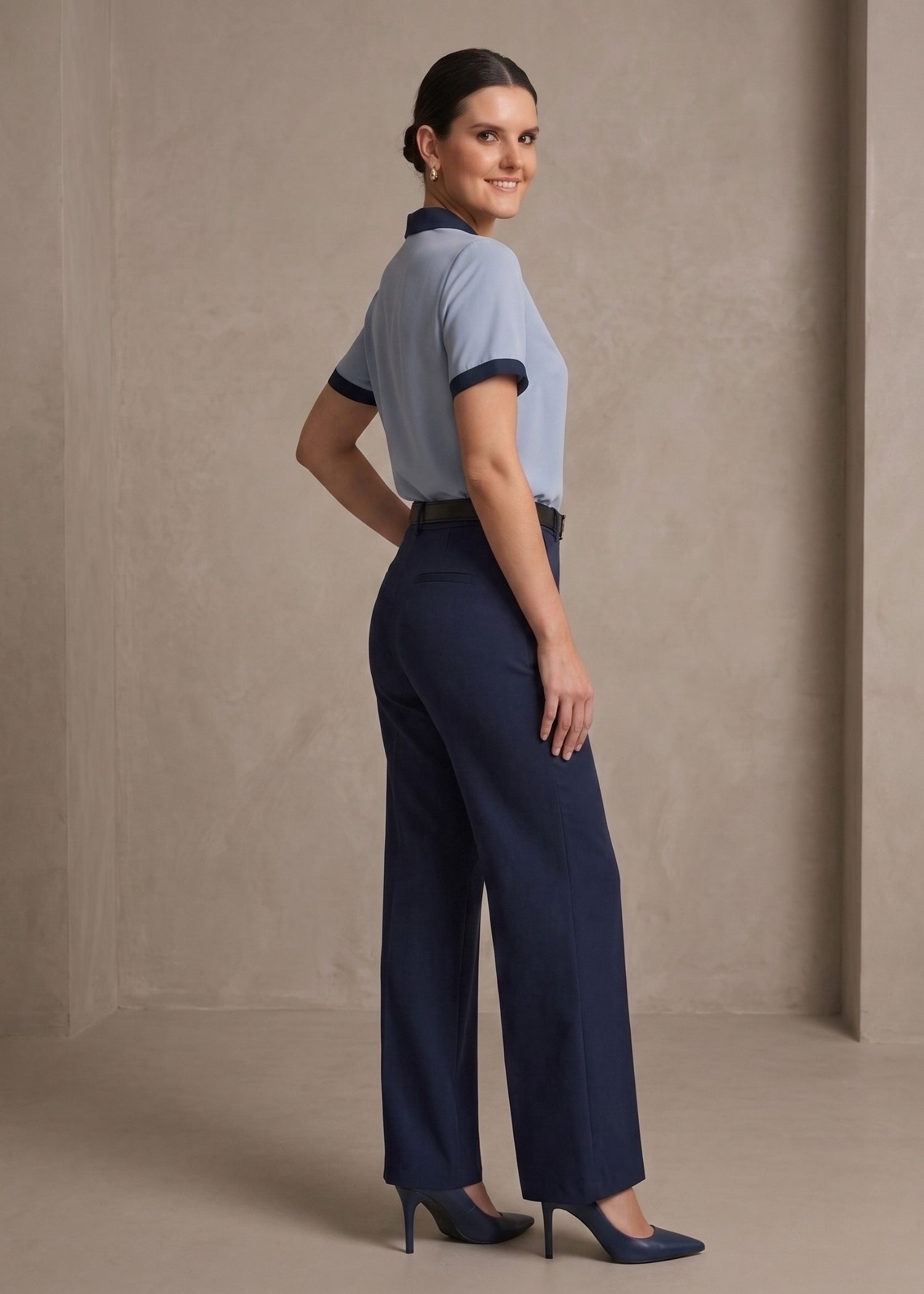 Cadet Blue Short Sleeved Button Up Shirt