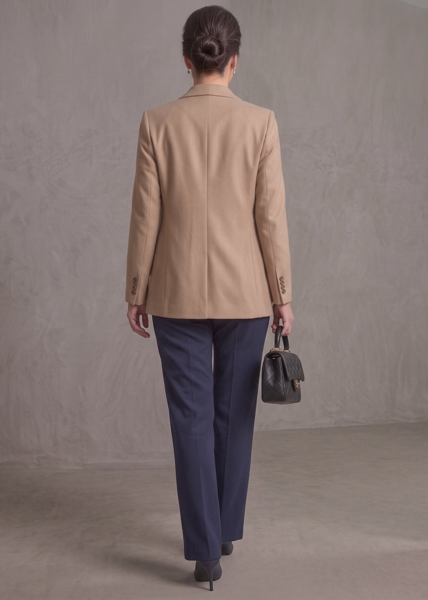 Camel Double Breasted Blazer
