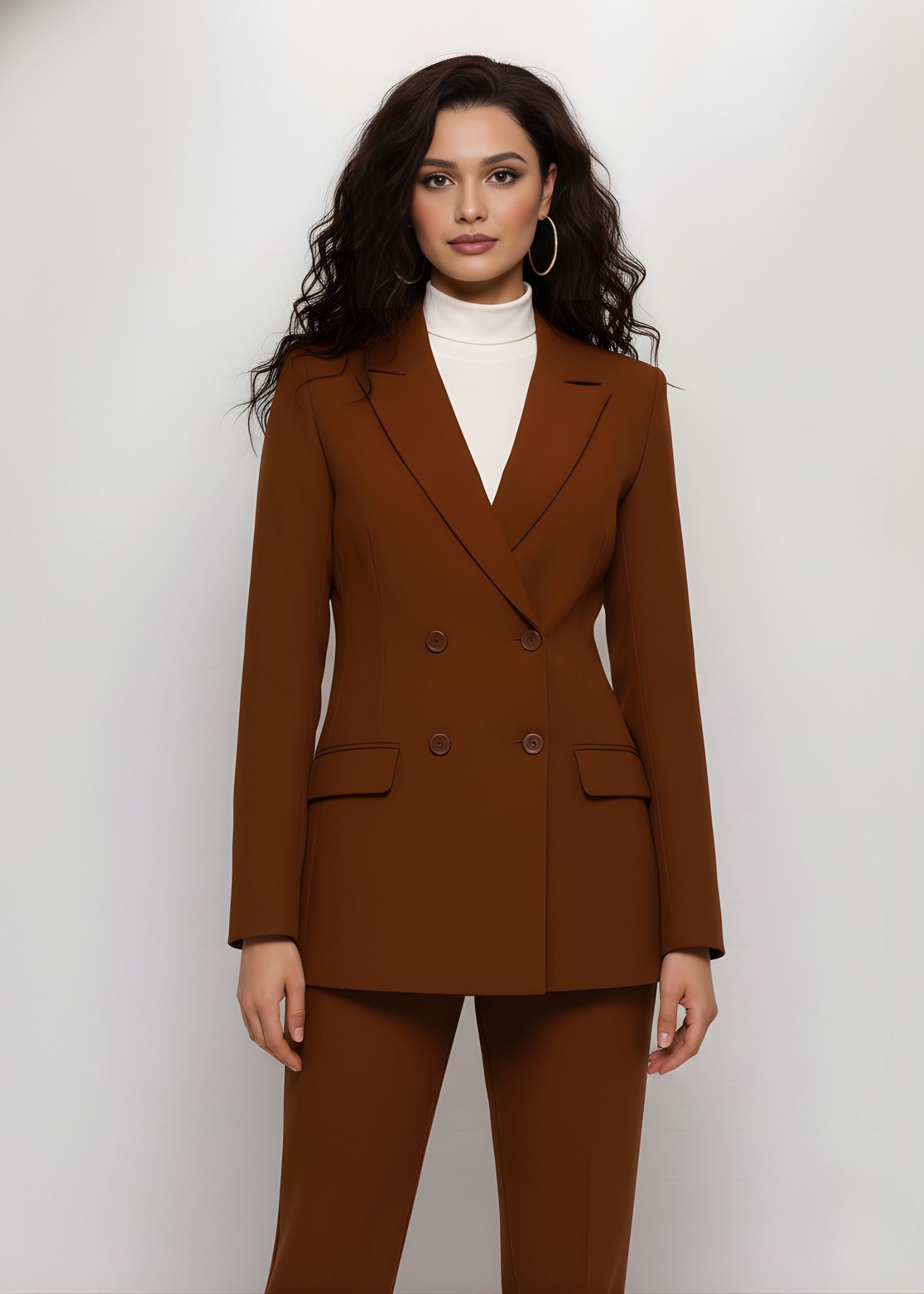Chamonix Double Breasted Suit in Brown