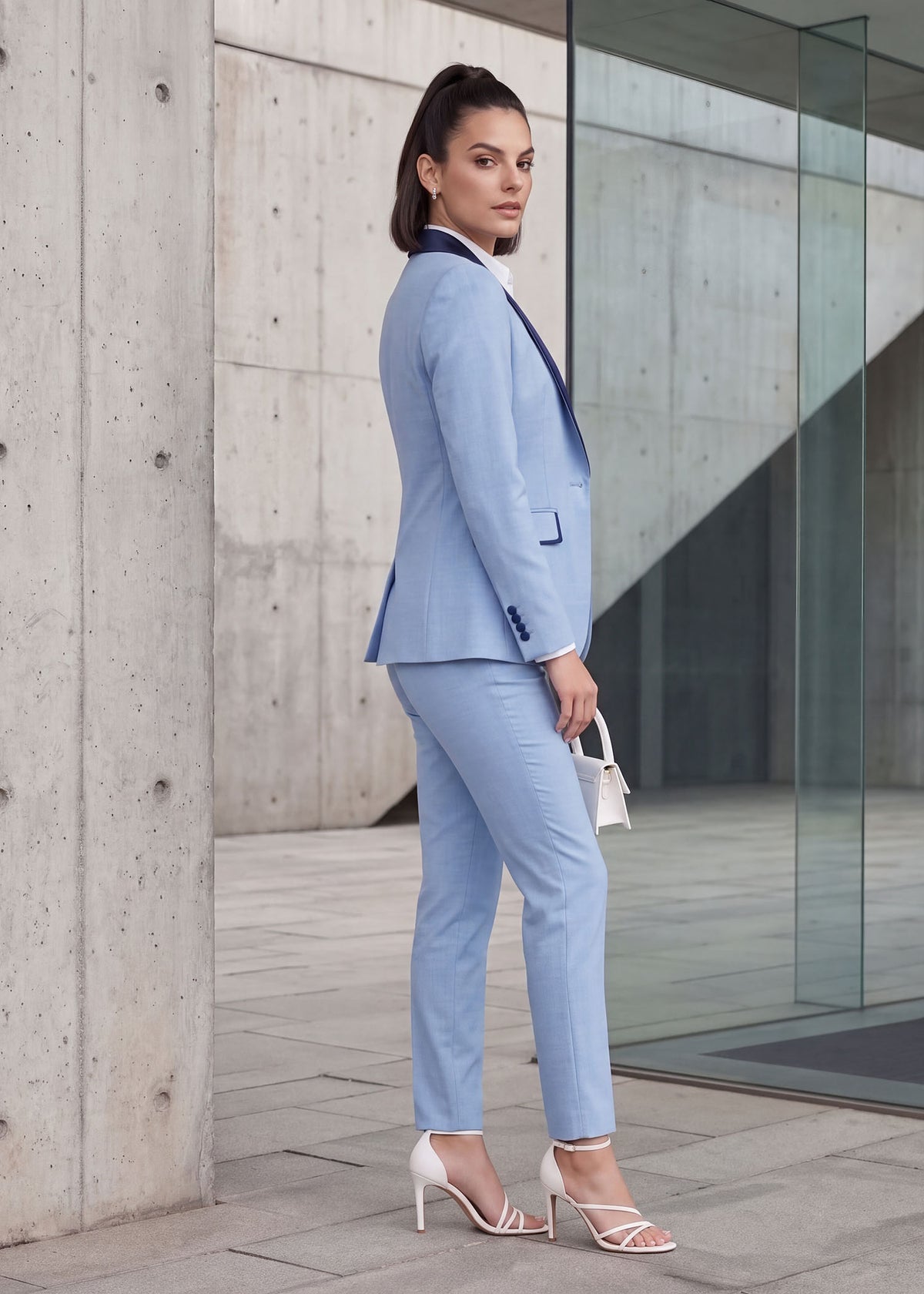 Contrast Lapel Three Piece Tuxedo
