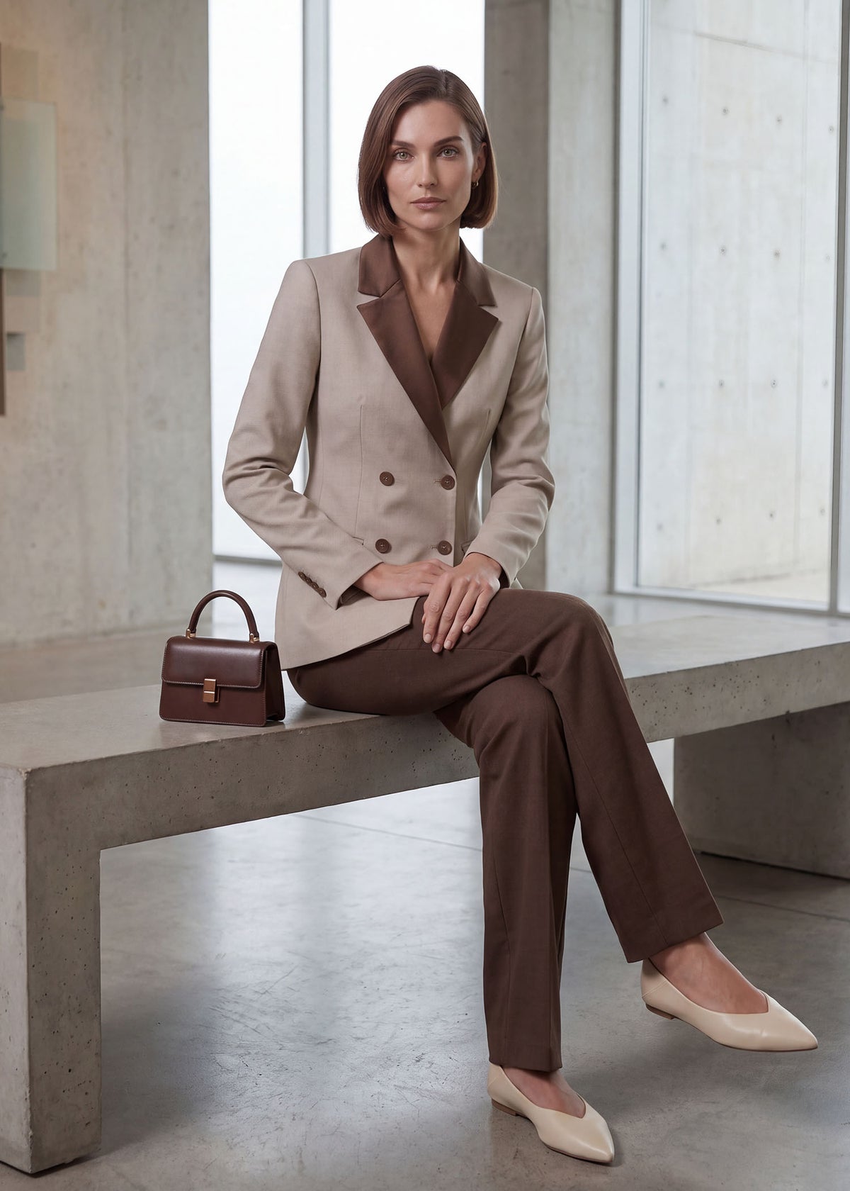 Contrast Satin Notch Lapel Tuxedo