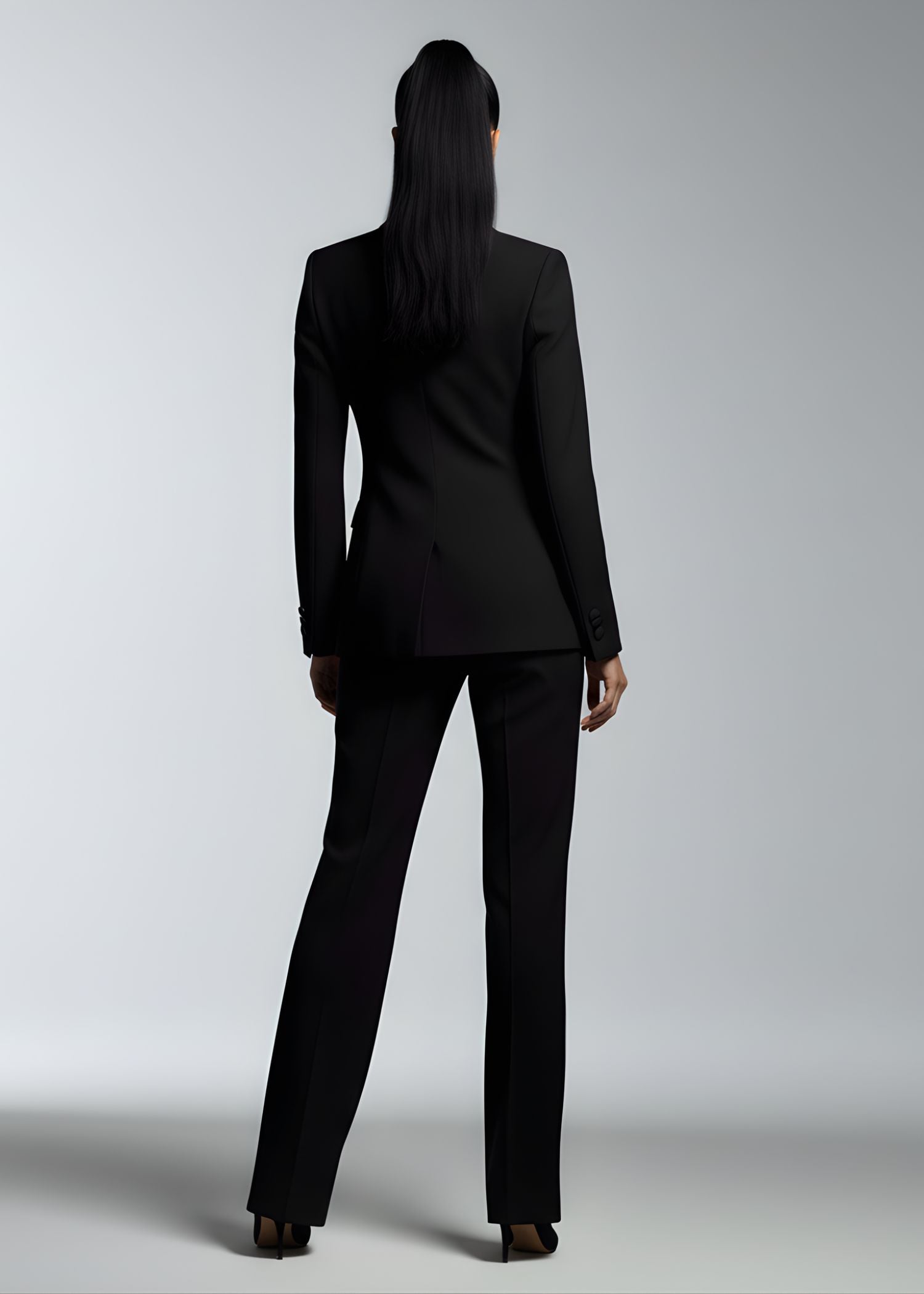 contrast lapel tuxedo for female