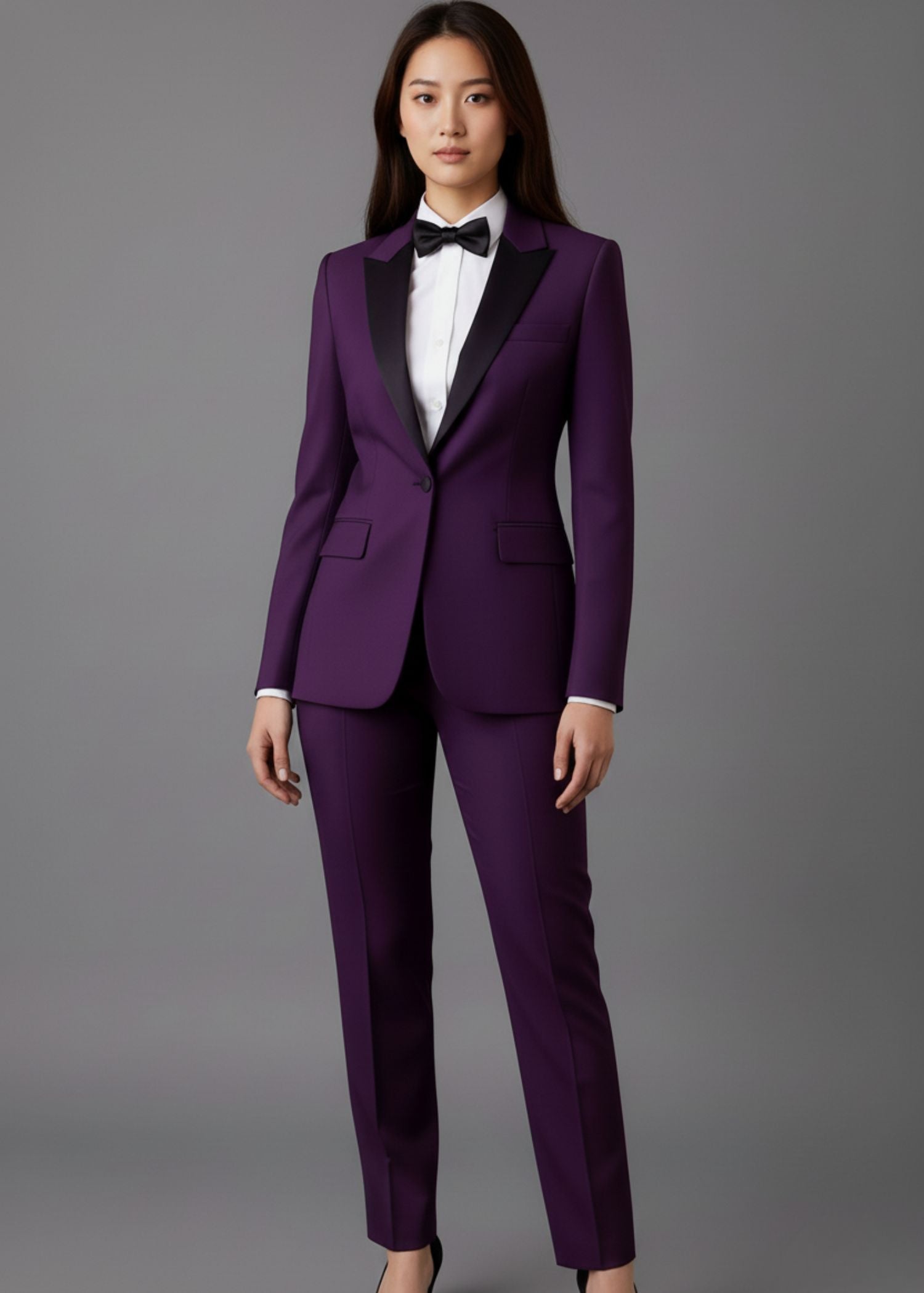 Dark Purple Tuxedo with Peak Lapel
