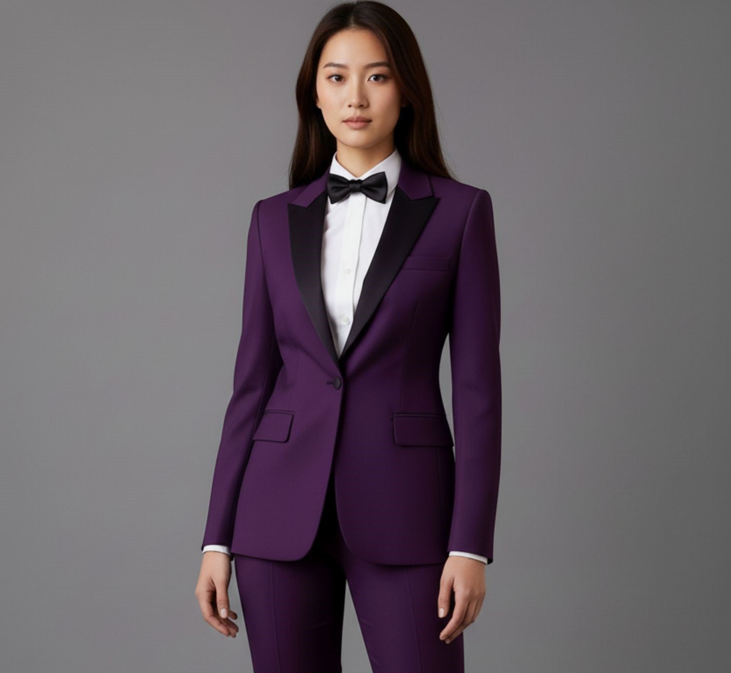 Dark Purple Tuxedo with Peak Lapel