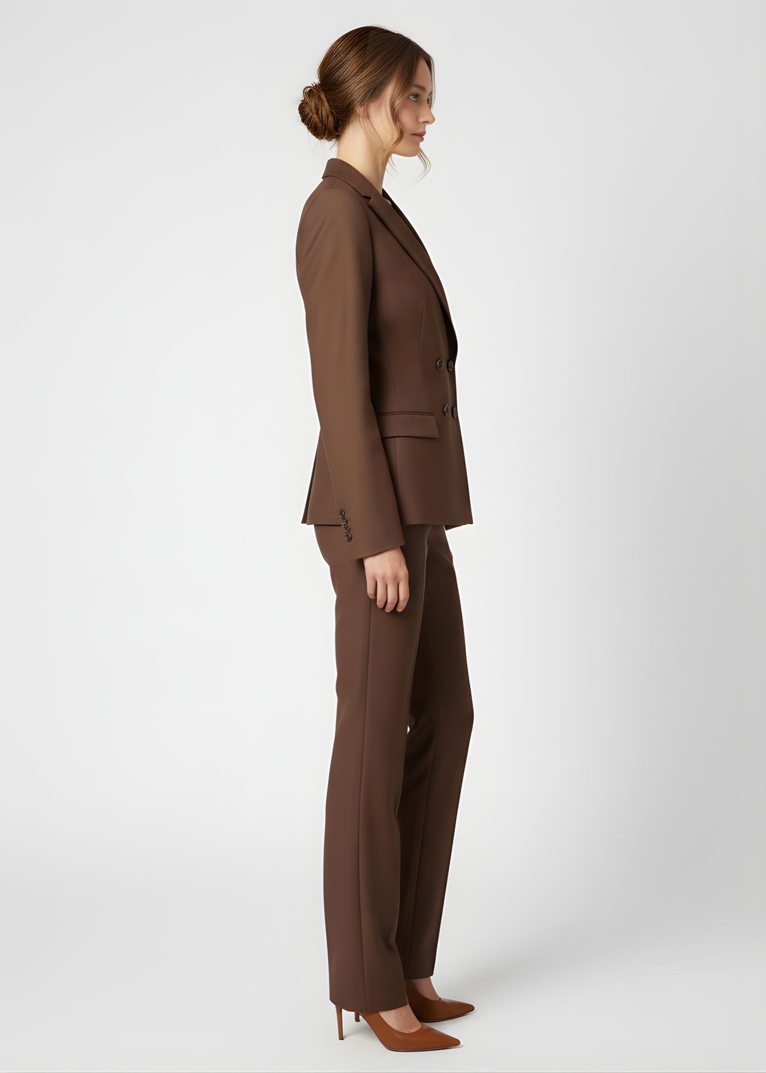 Balkans Notch Lapel Suit in Deep Brown