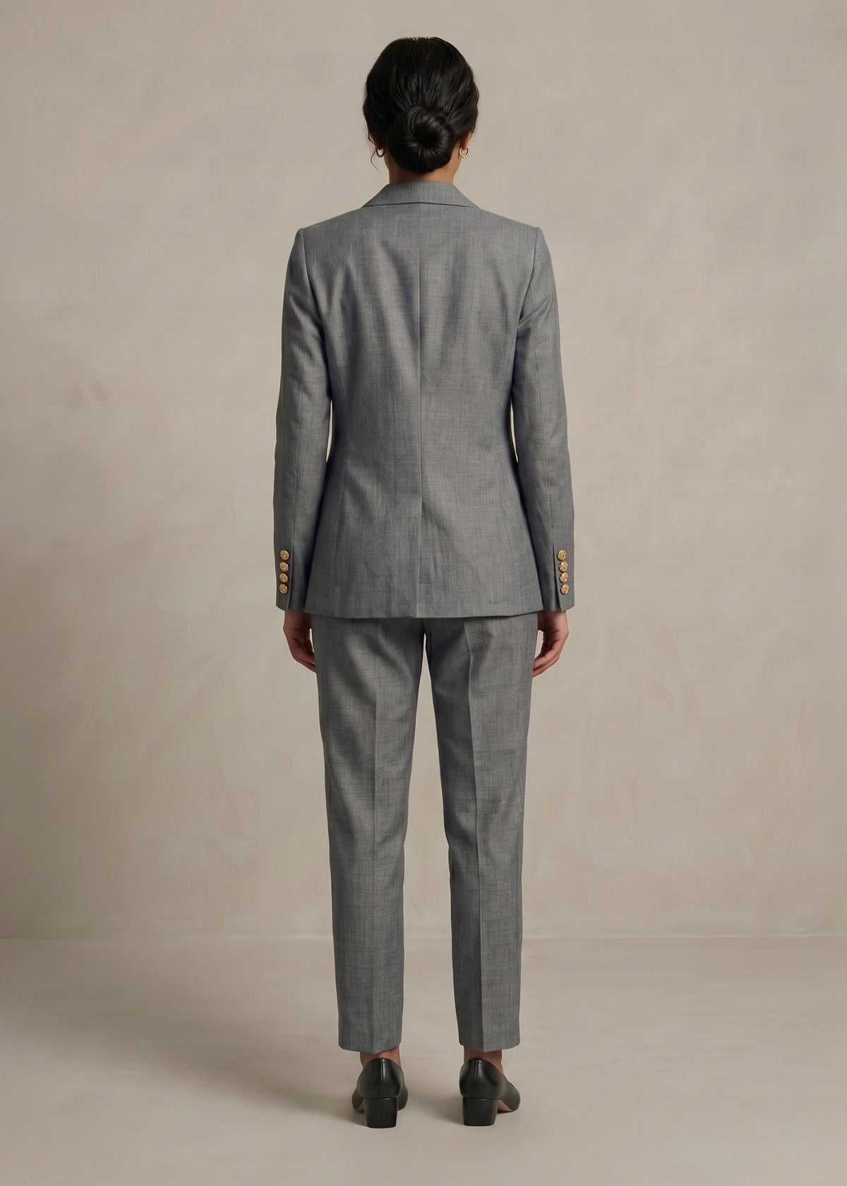 Dolomites Notch Lapel Grey Linen Suit
