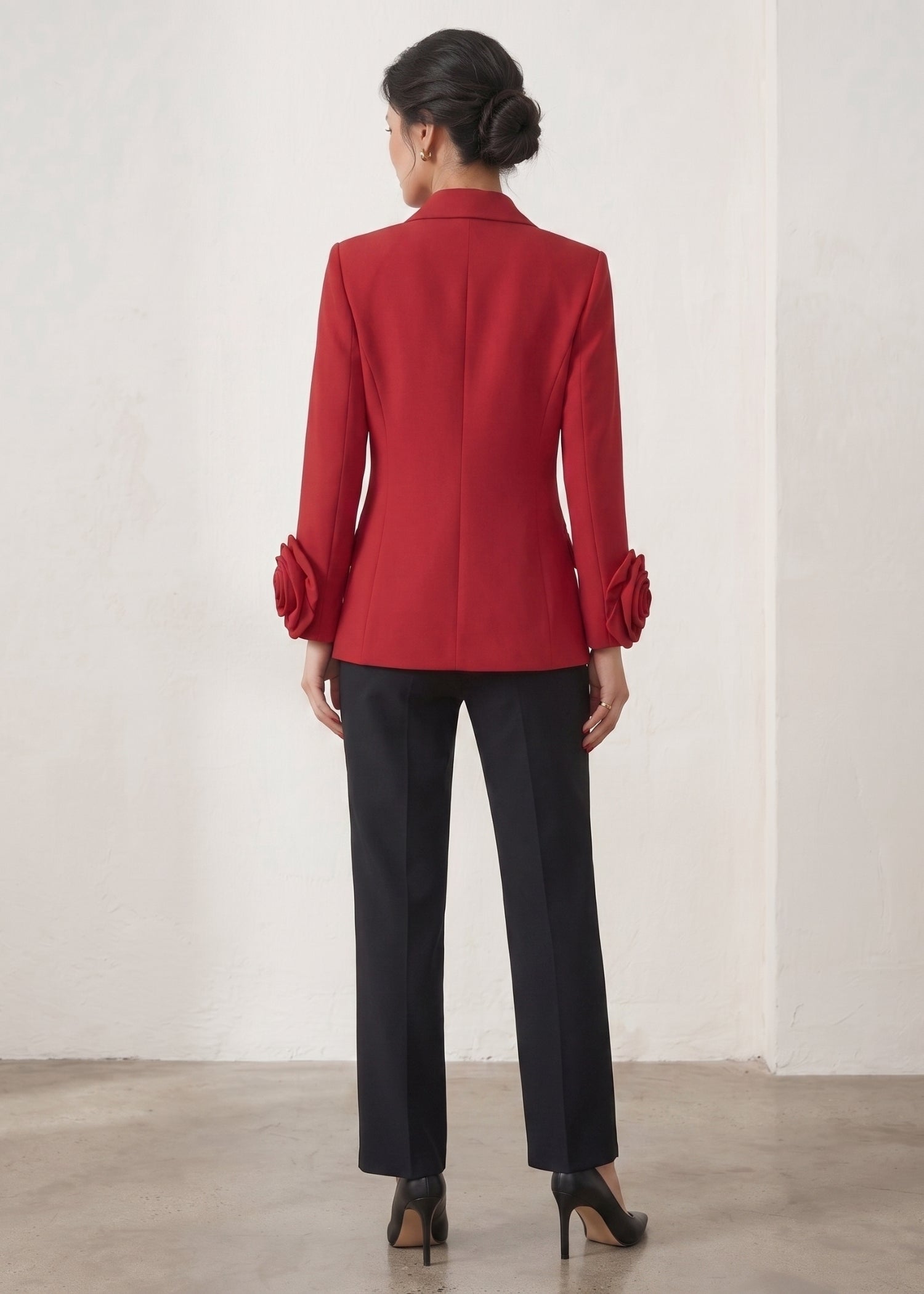 Double-Breasted Red Blazer