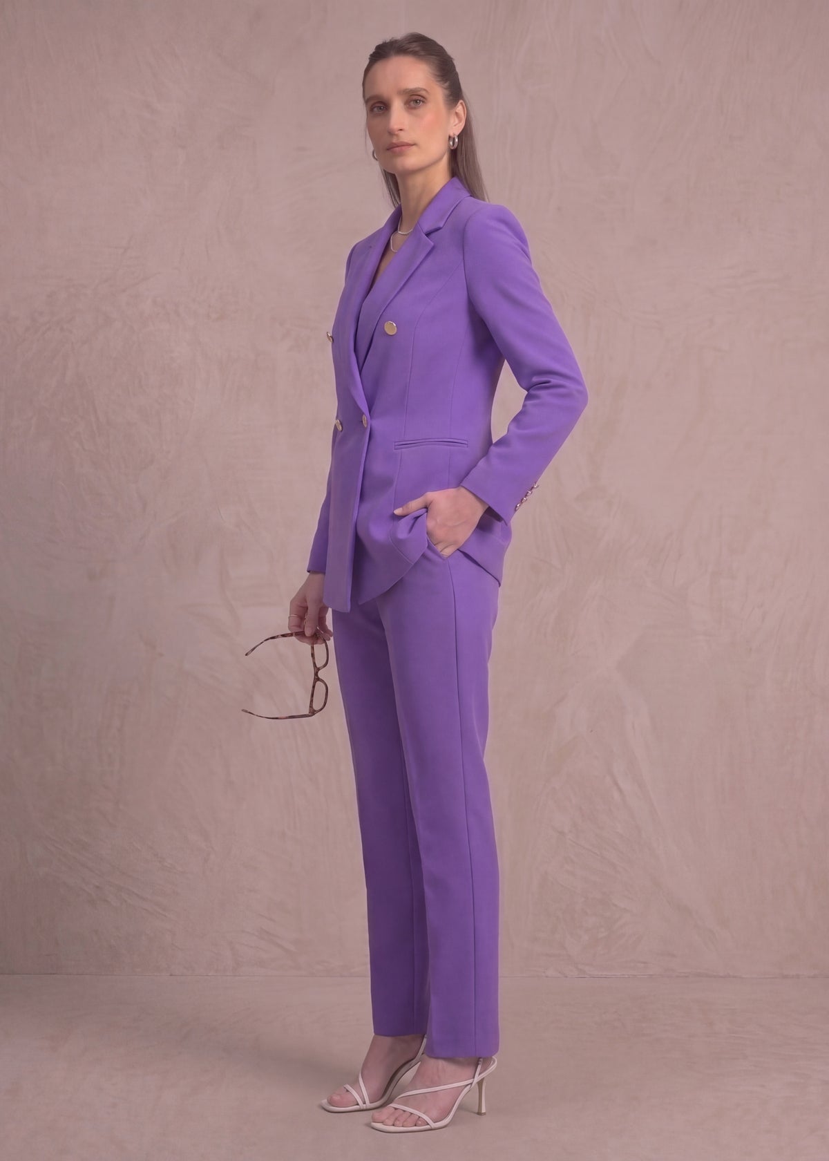 Notch Lapel Double Breasted Business Office Wear Suit