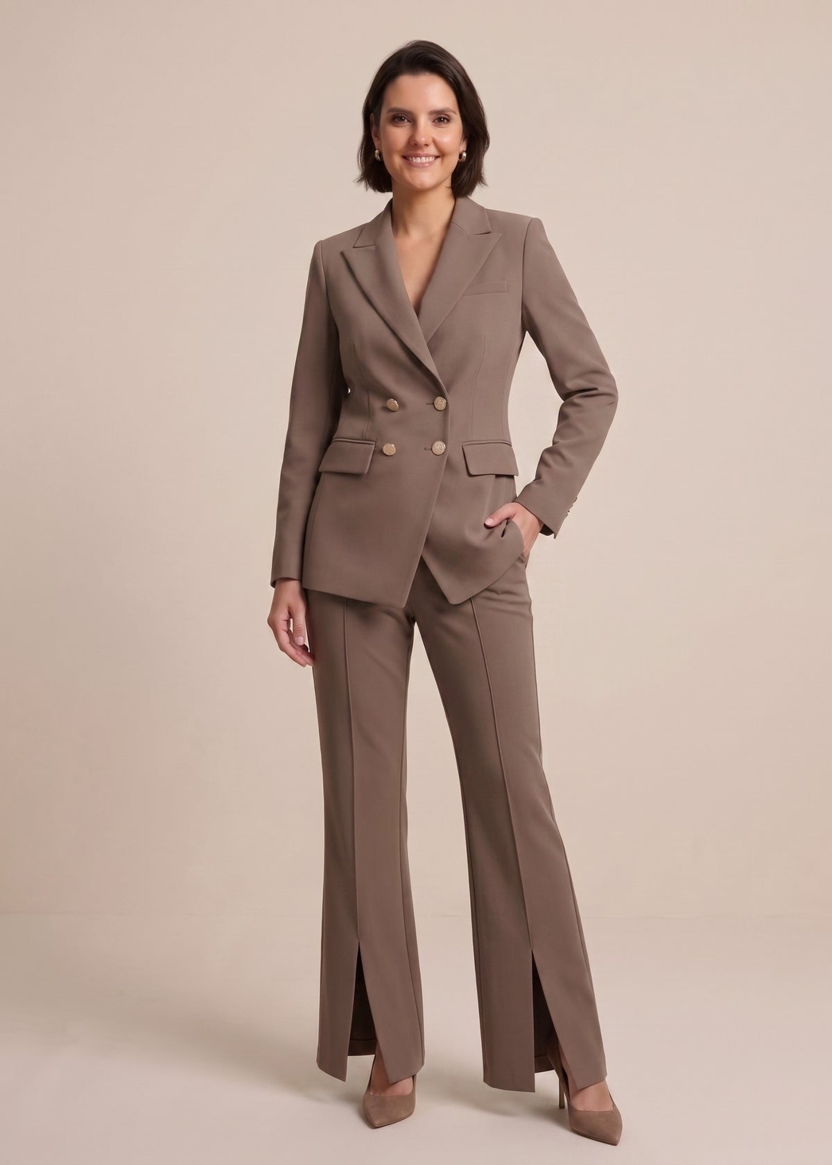 Double Breasted Formal Daily Office Suit in