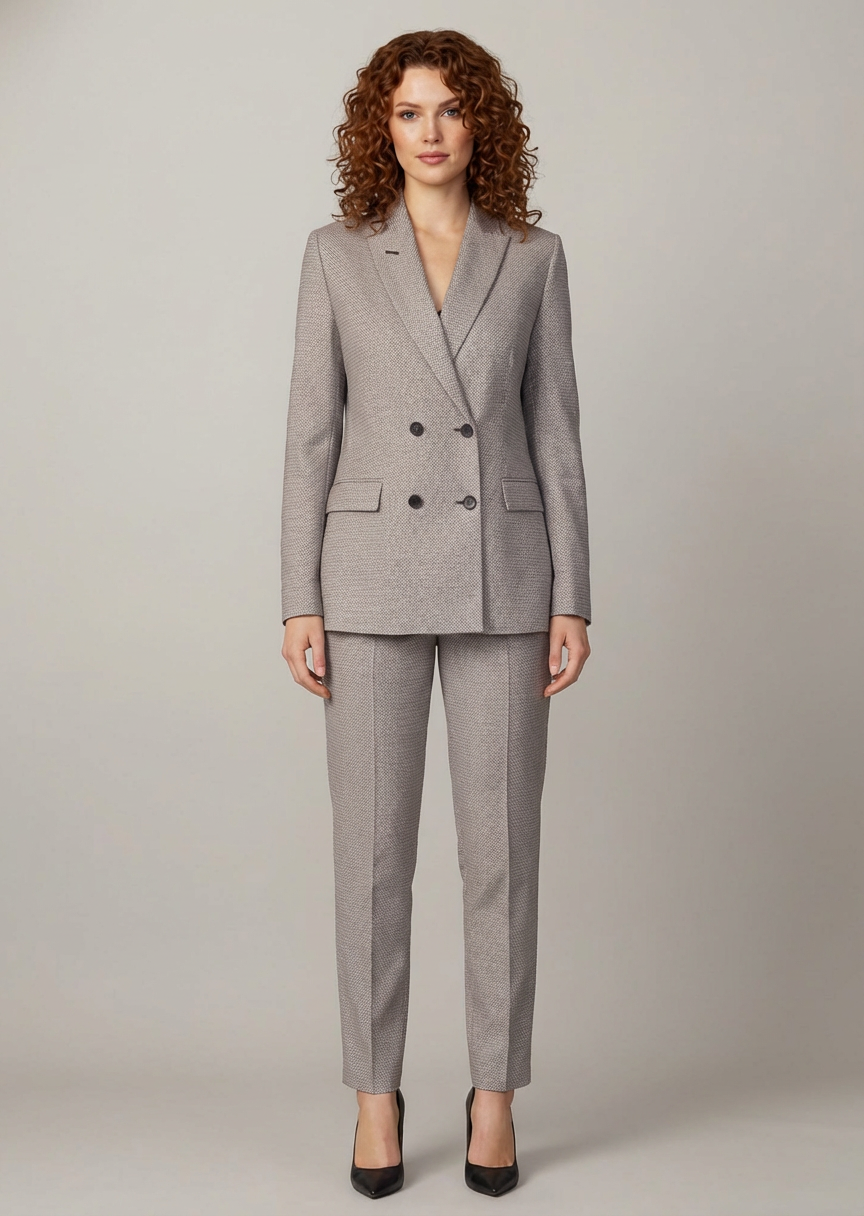 Double Breasted Suit in Grey