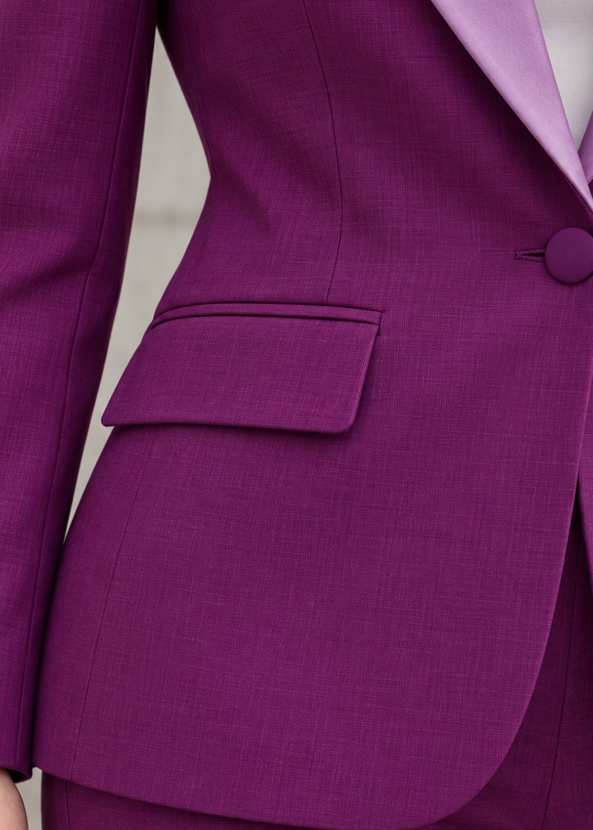 Elara Single Button Tuxedo in Dark Plum