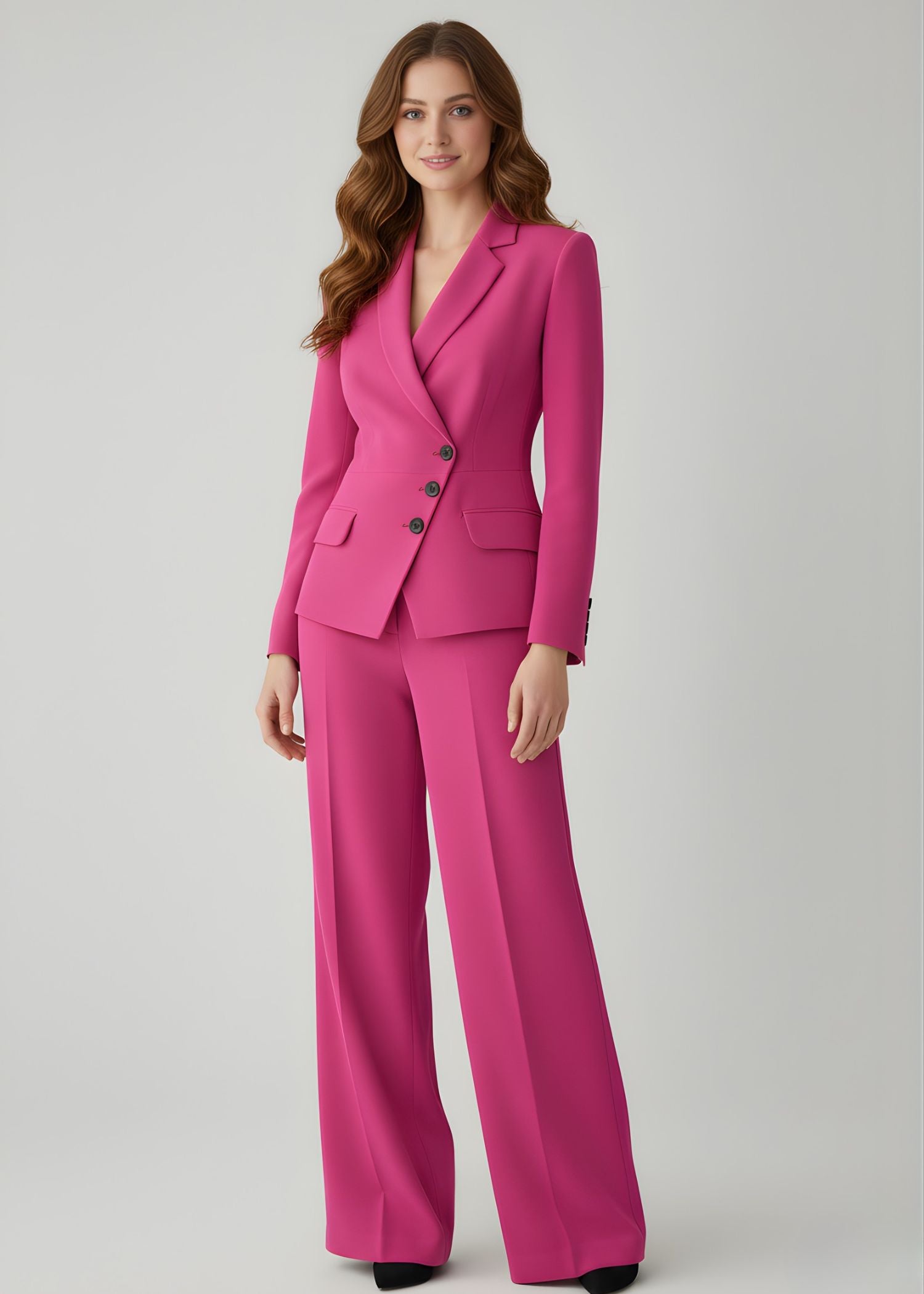 Fitted Waist Suit in Pink