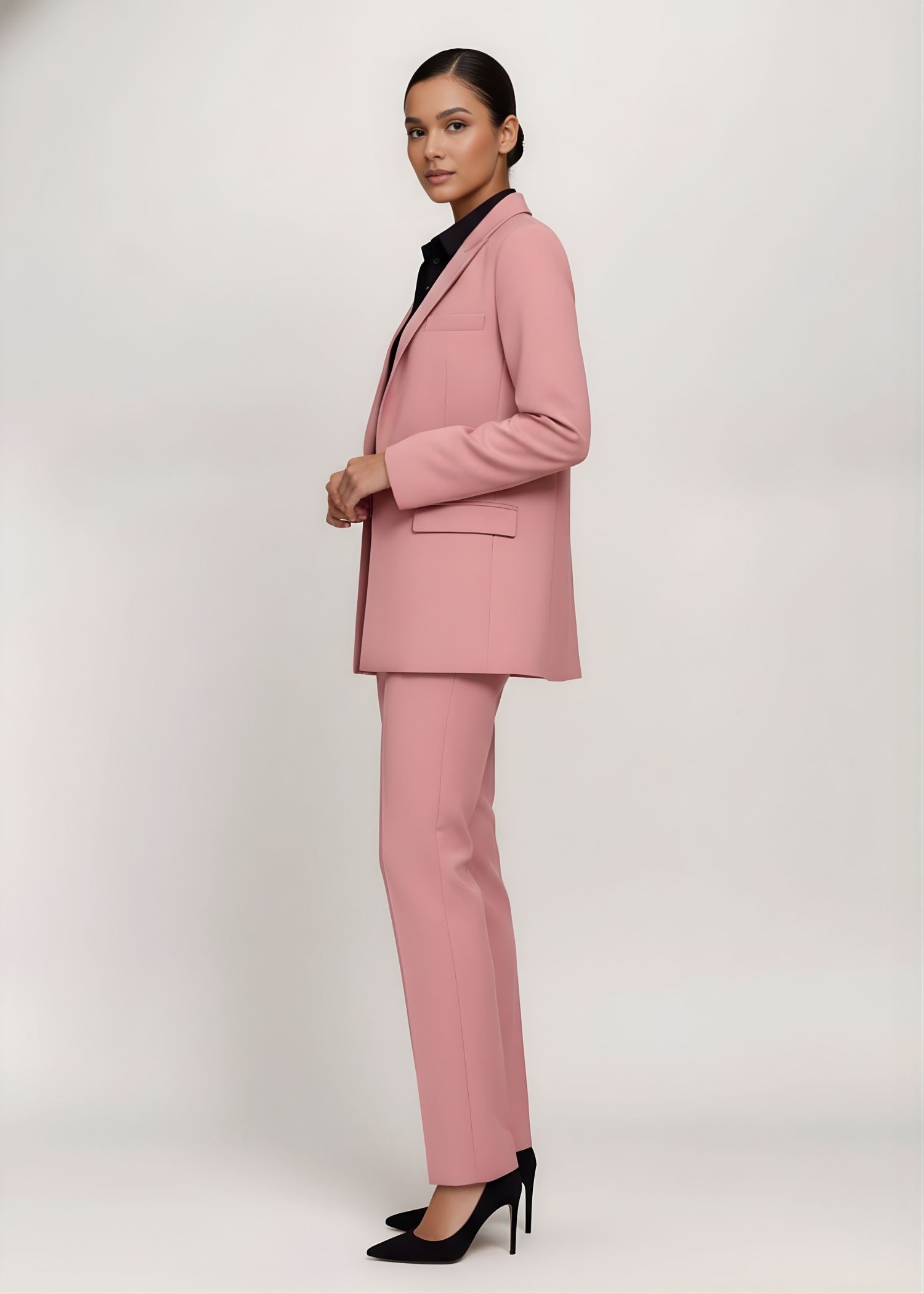 Flap Pocket Suit in Dusty Pink