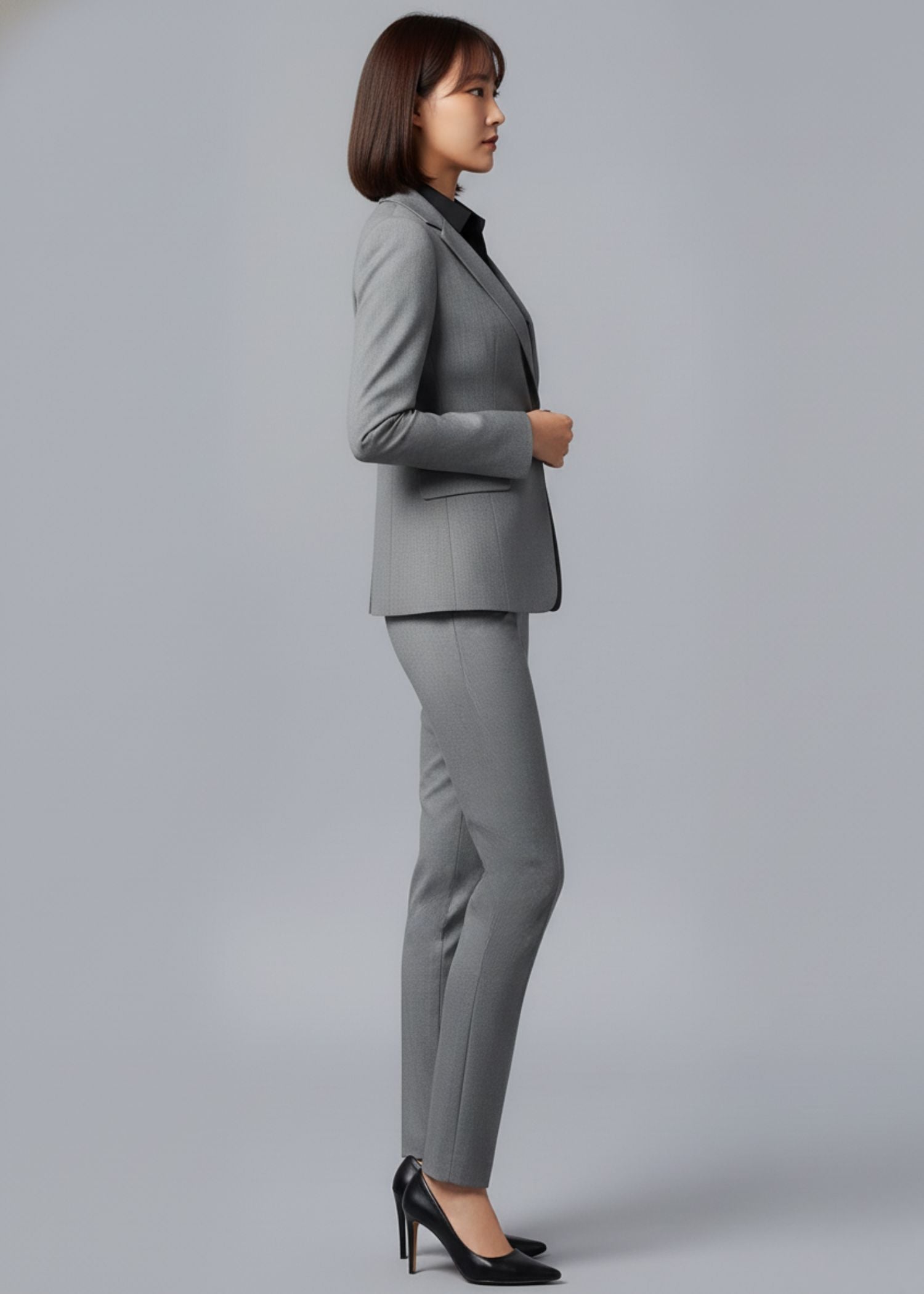 Sulawesi Flap Pockets Suit in Light Grey