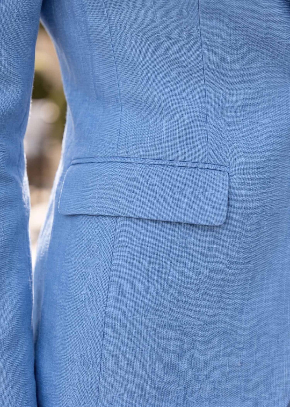 Flap pockets linen suit