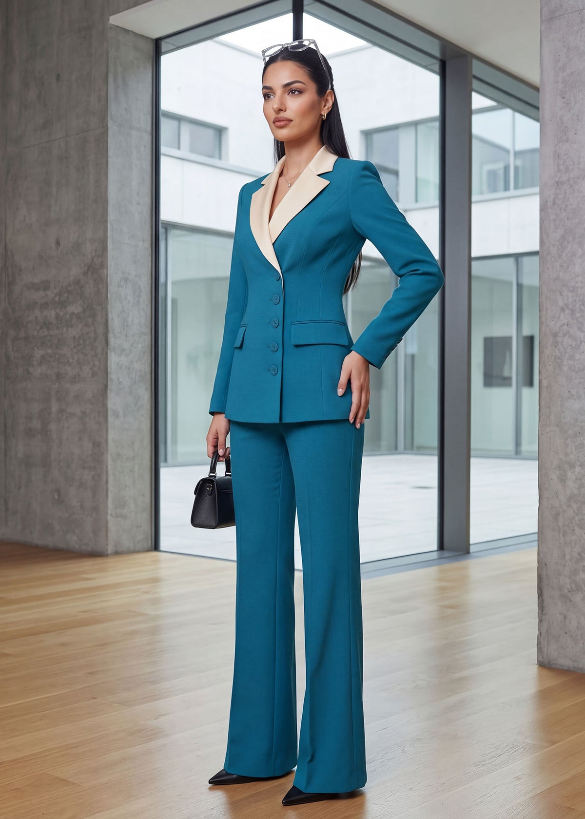 Formal Notch Lapel Tuxedo in Sea blue