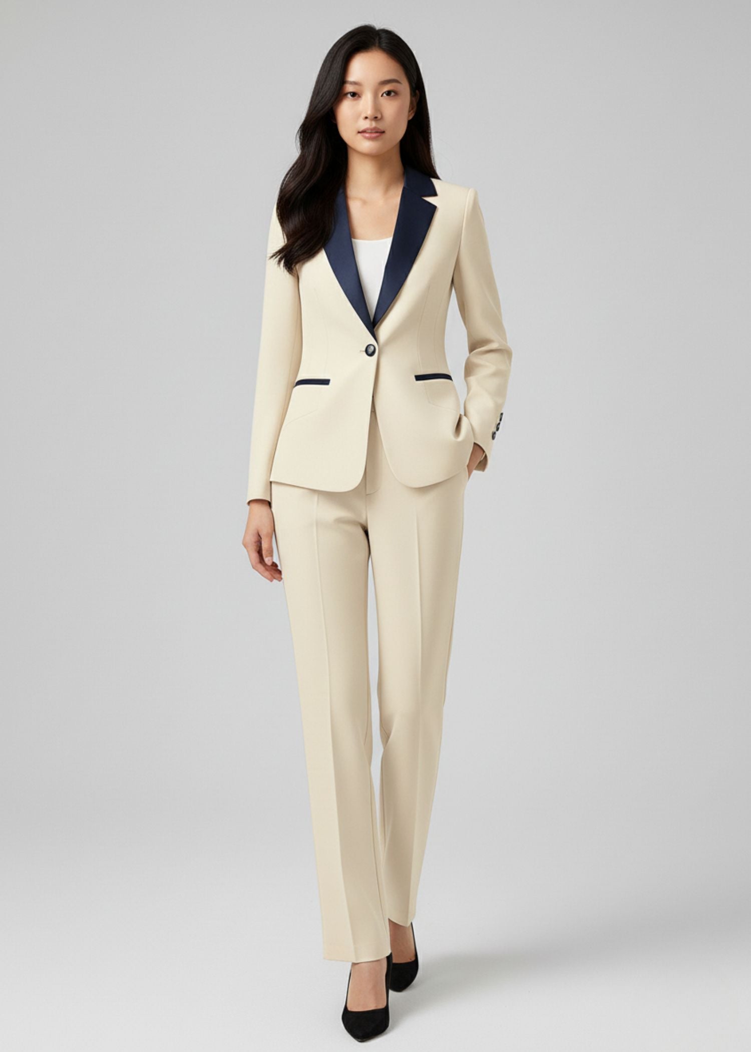 Formal Contrast Notch Lapel Tuxedo