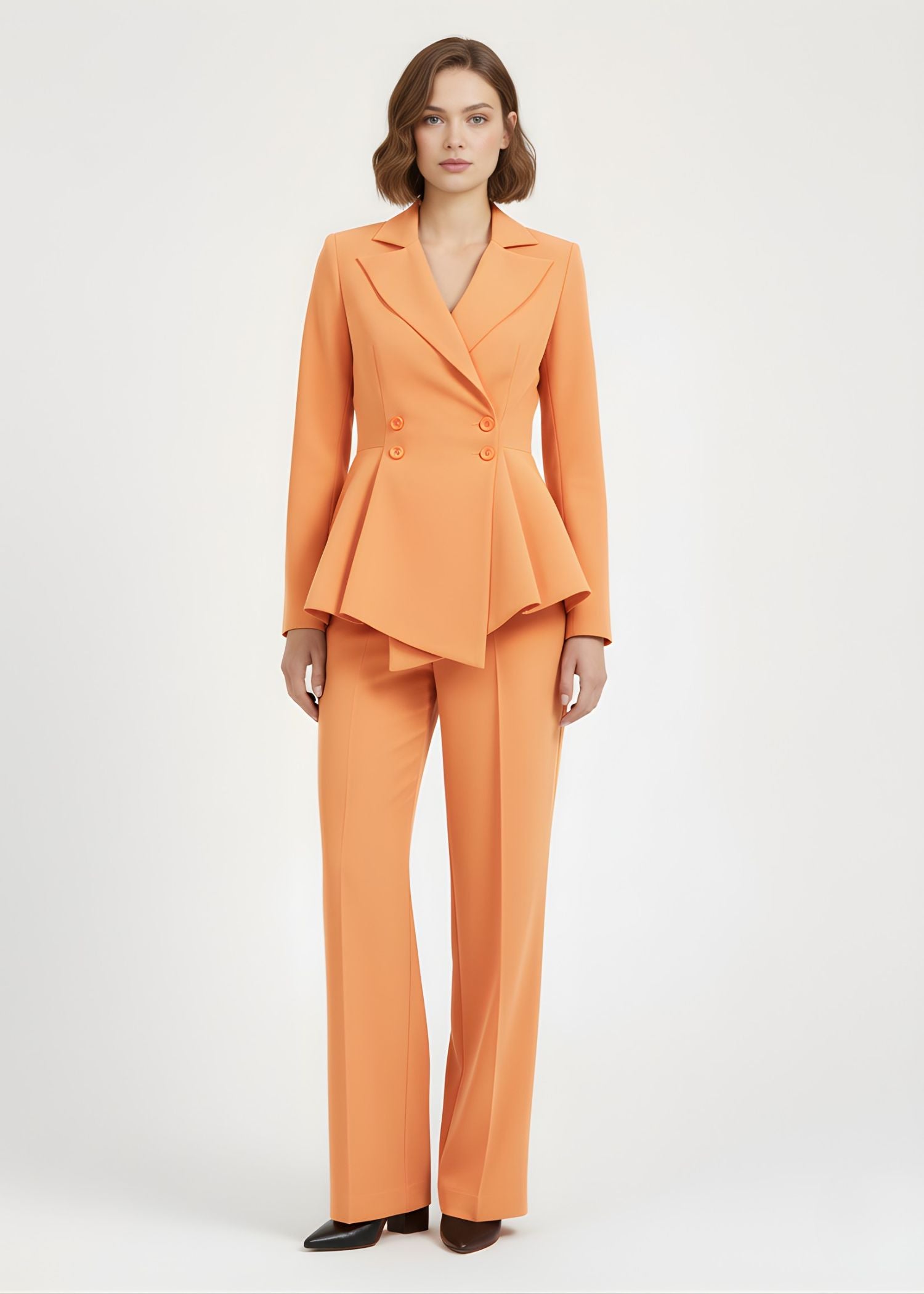 Fuji Wide notch Lapel Suit in Light Orange 