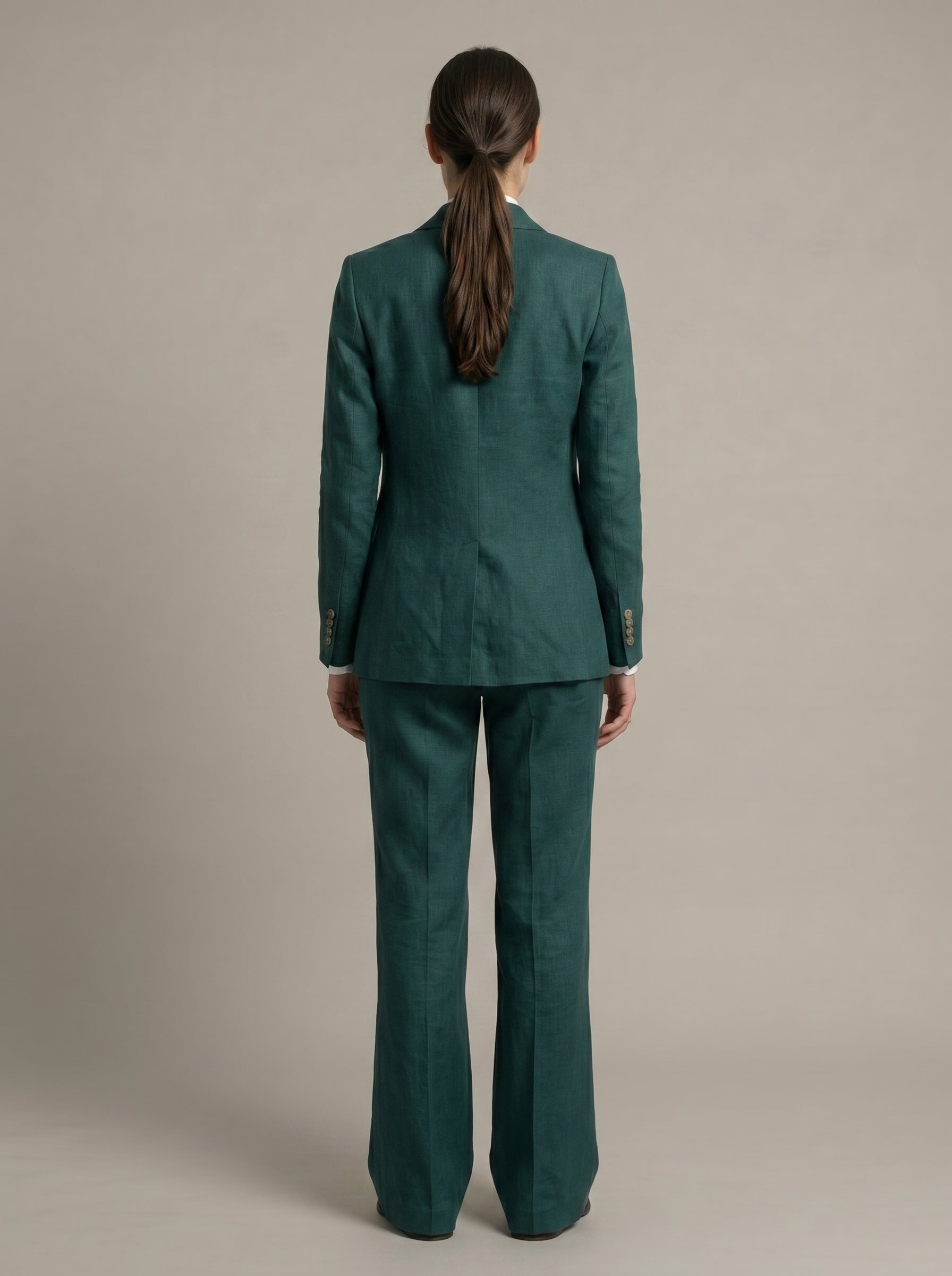 Sphinx Single Breasted Forest Green Linen Suit