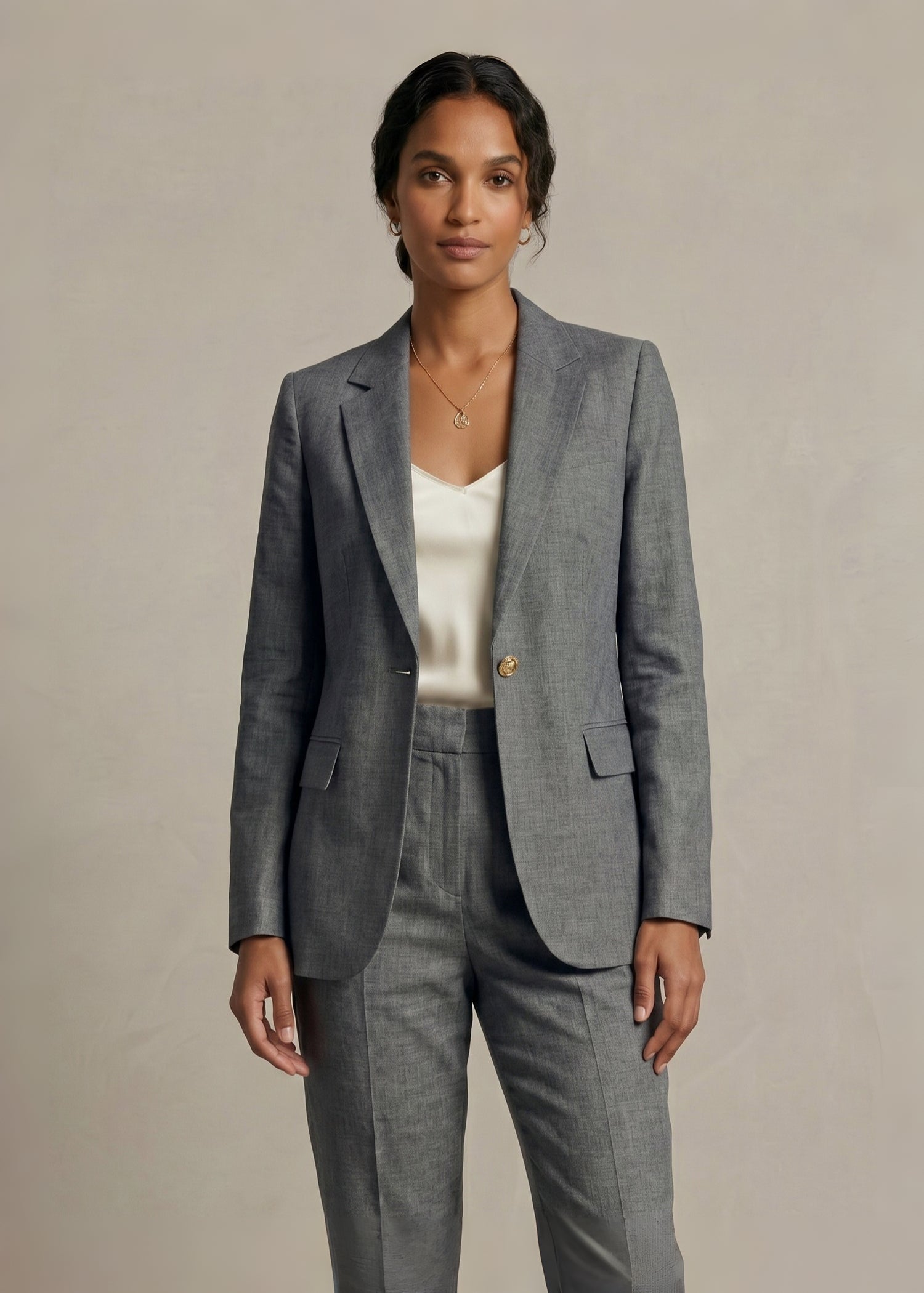 Grey Single breasted Suit