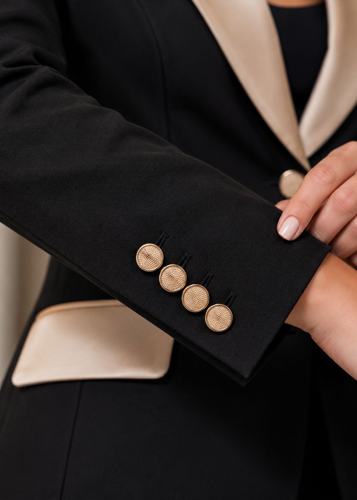 Hand- Stitched Cairo Black Single Breasted Tuxedo